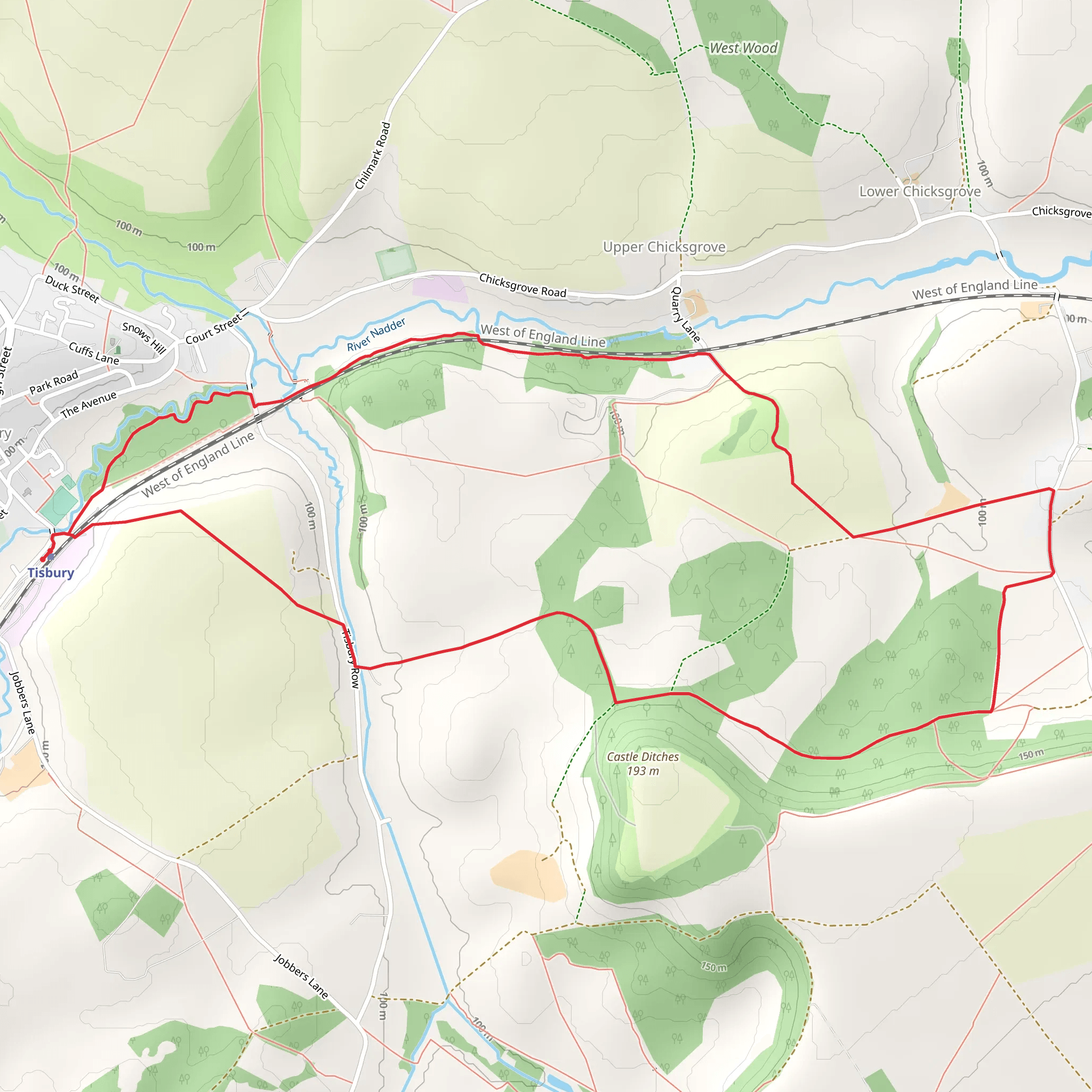 Tisbury Loop mobile static map