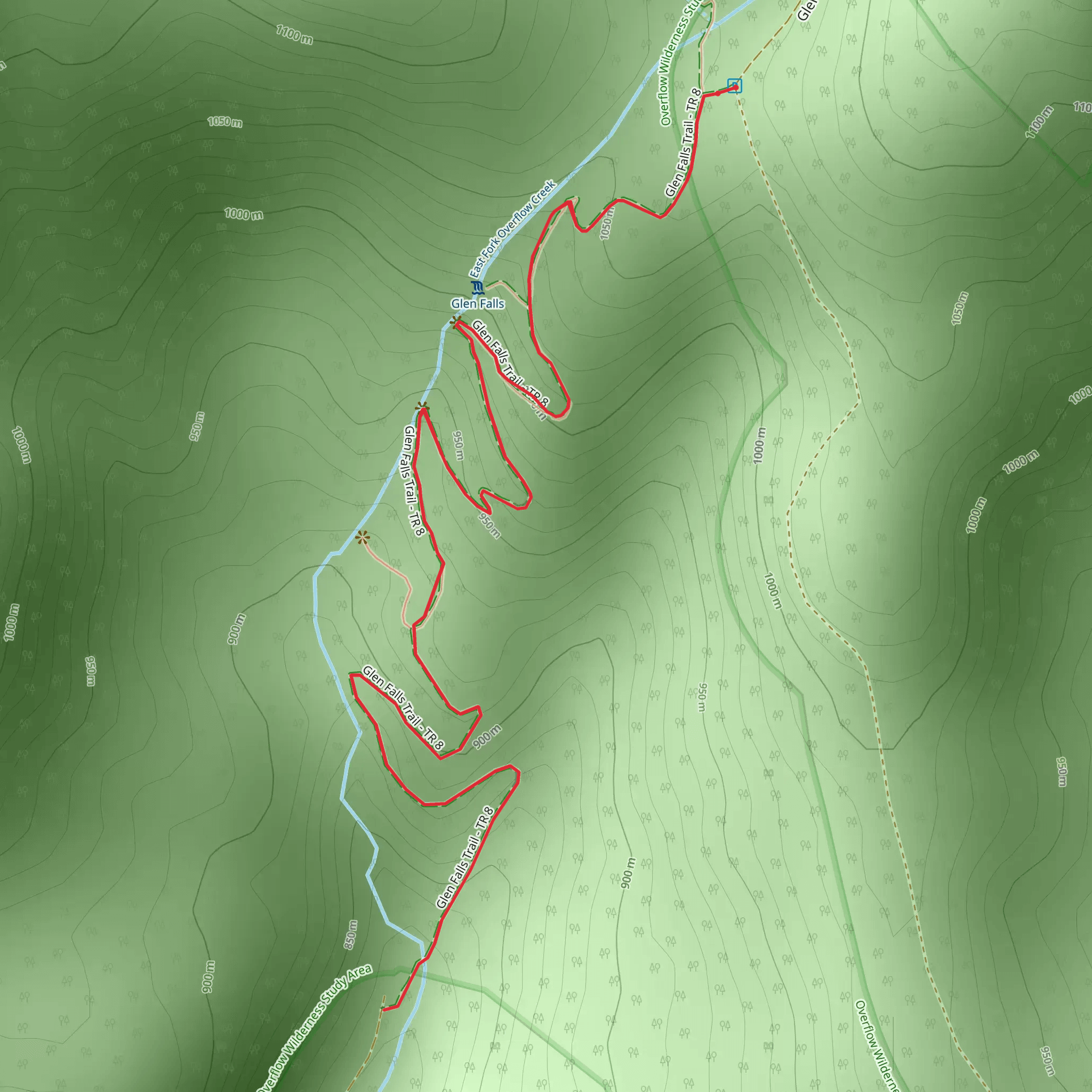 Glen Falls Trail mobile static map