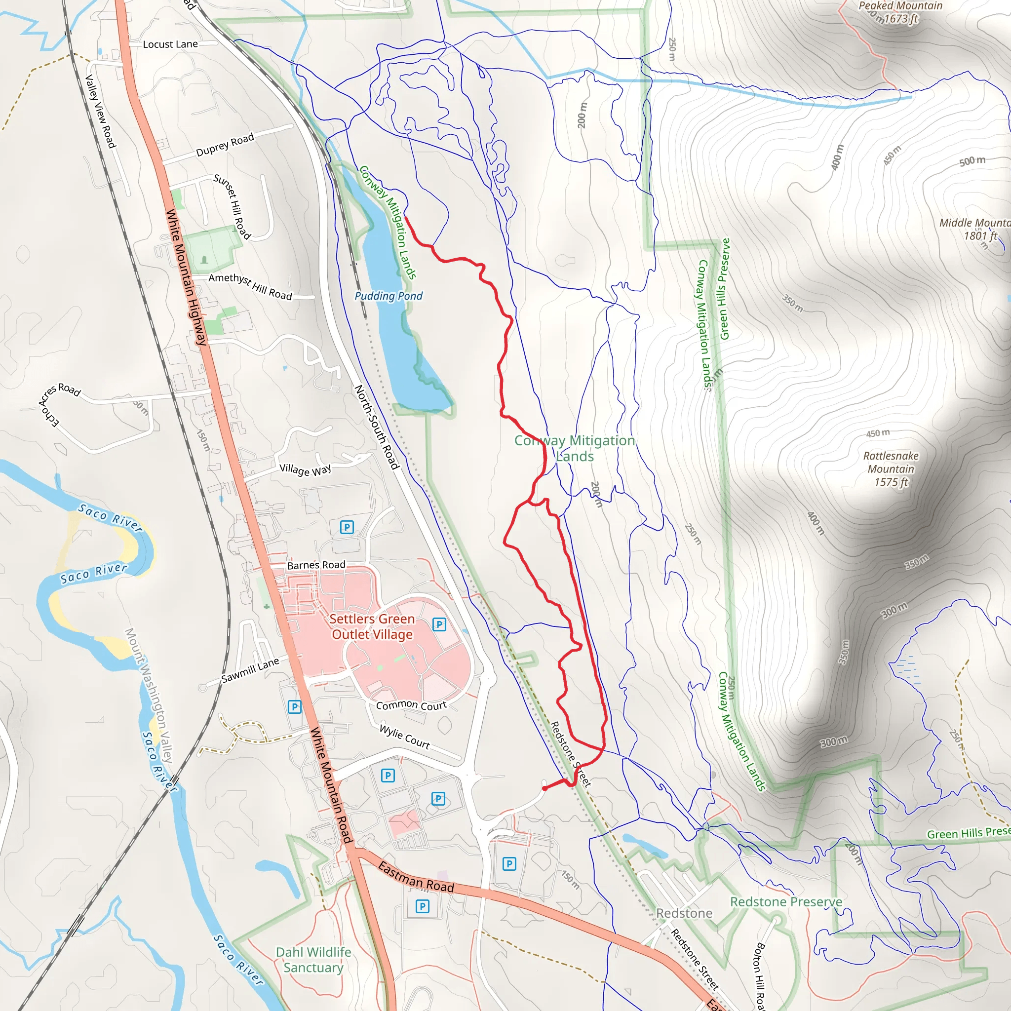Pillar to Pond Trail mobile static map