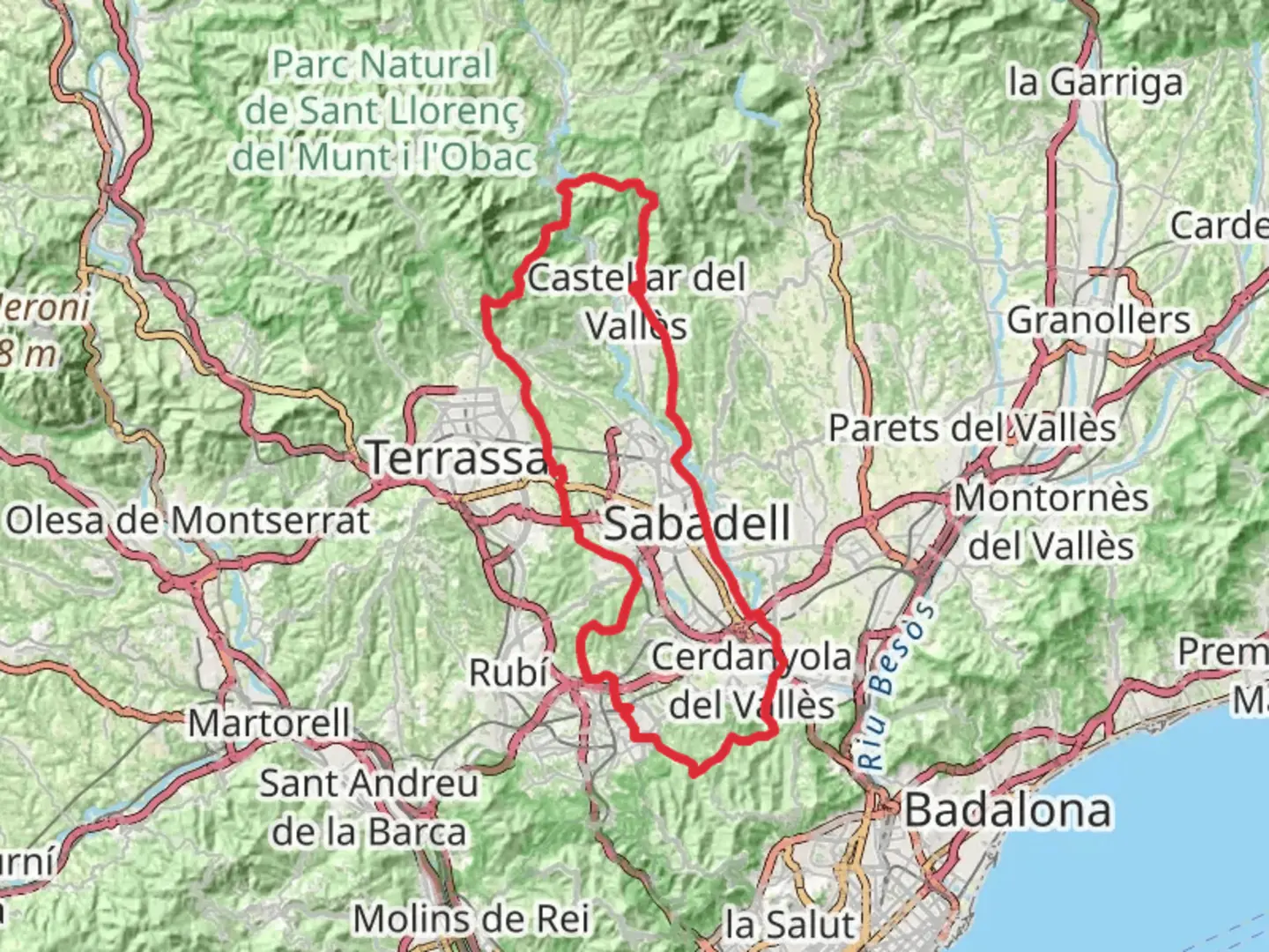 An image depicting the trail GR 173 Valles Natural and its surrounding area.