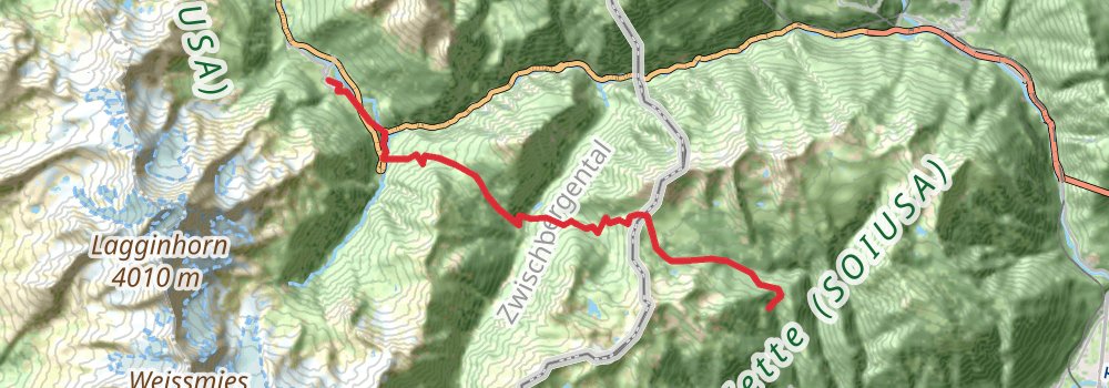 Via Alpina - Blue Trail stage 4 Map