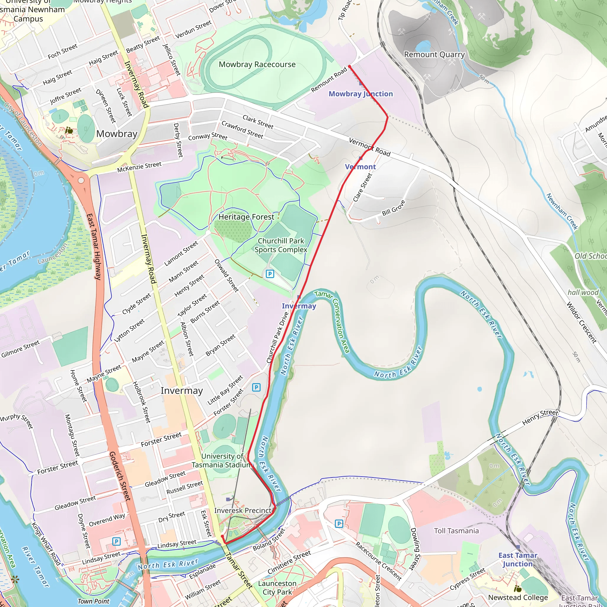 Inveresk Trail mobile static map