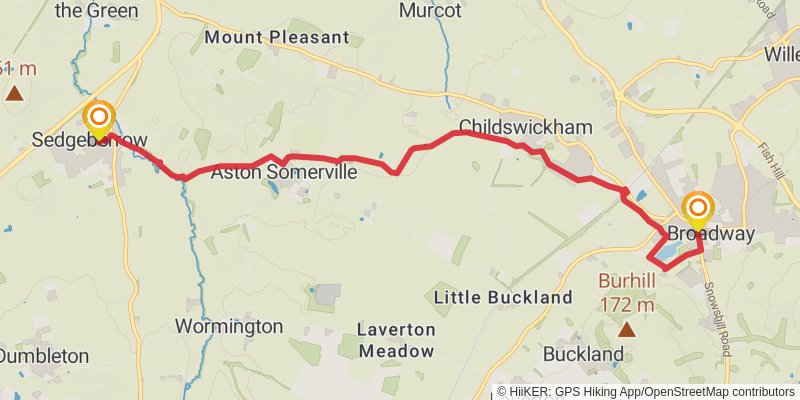 Wychavon Way stage 4 Map
