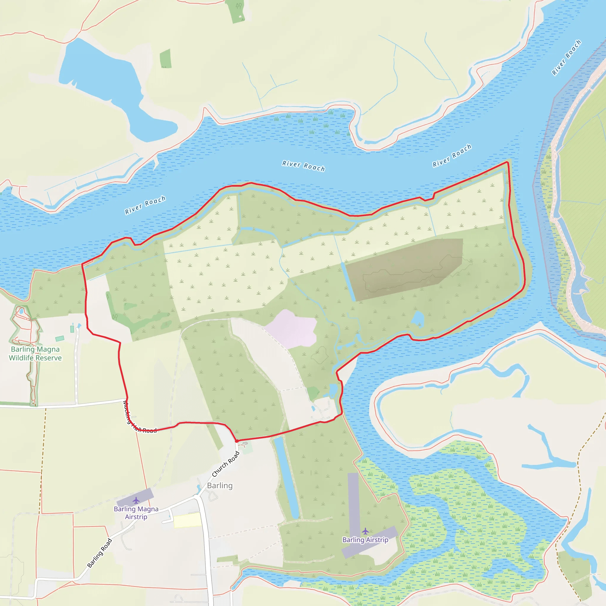 Barling Marsh via England Coast Path mobile static map