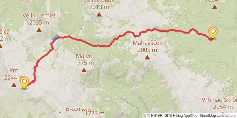 The Slovene Mountain Trail stage 21 Map