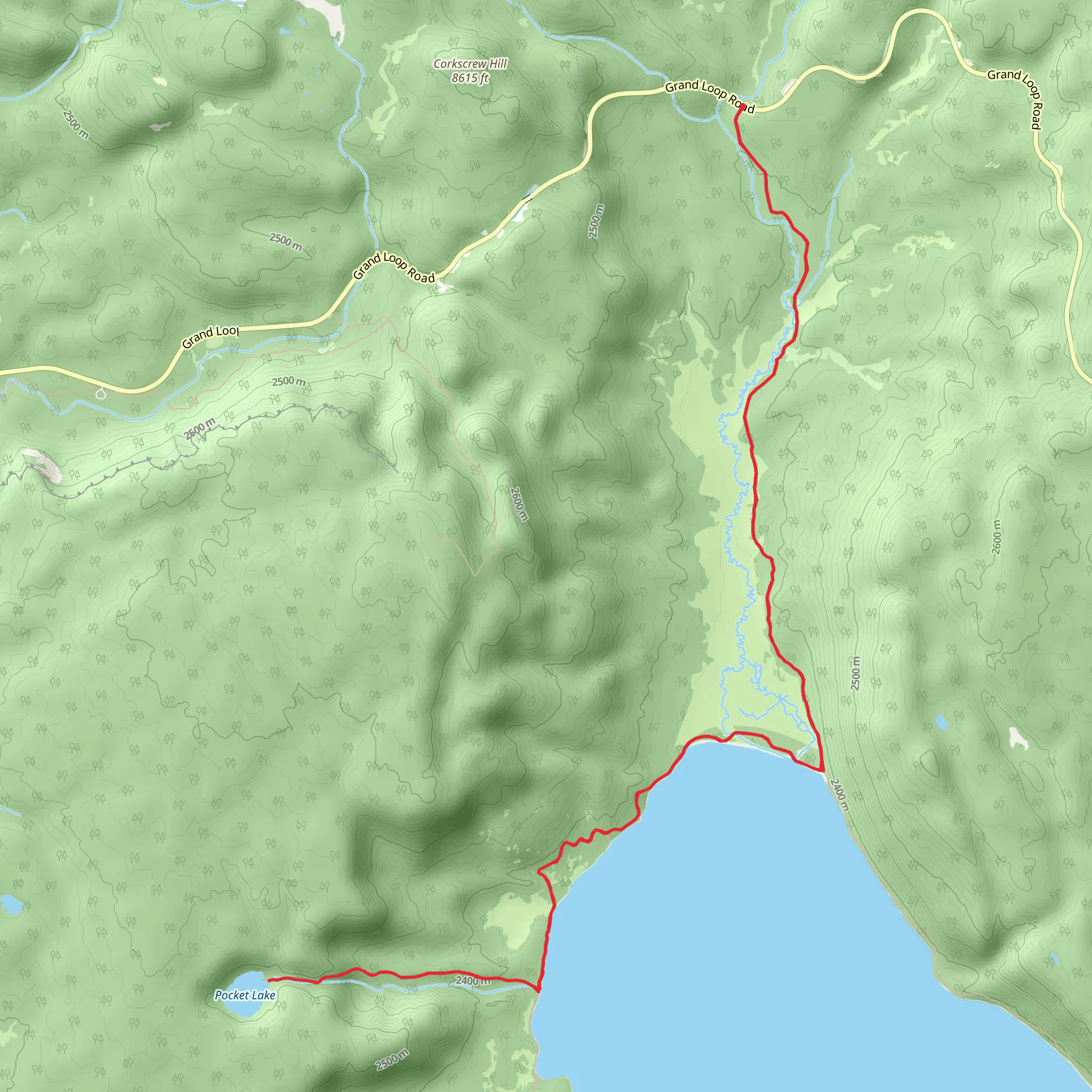Pocket Lake and Shoshone Lake via DeLacy Creek Trail mobile static map