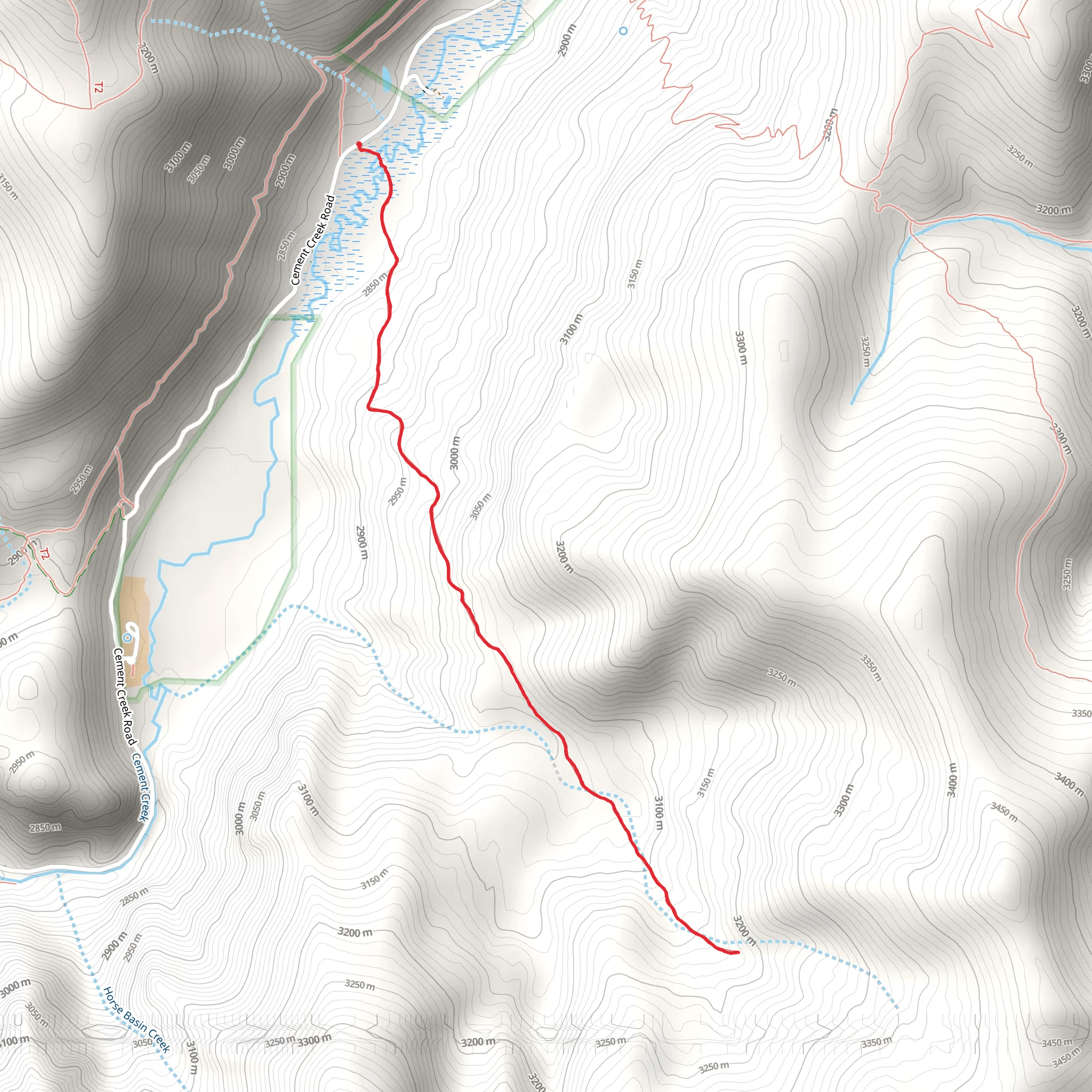 Horse Basin Trail mobile static map