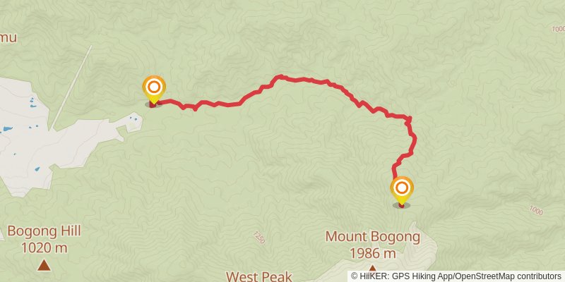 Mount Bogong Trail - Staircase Spur stage 2 Map