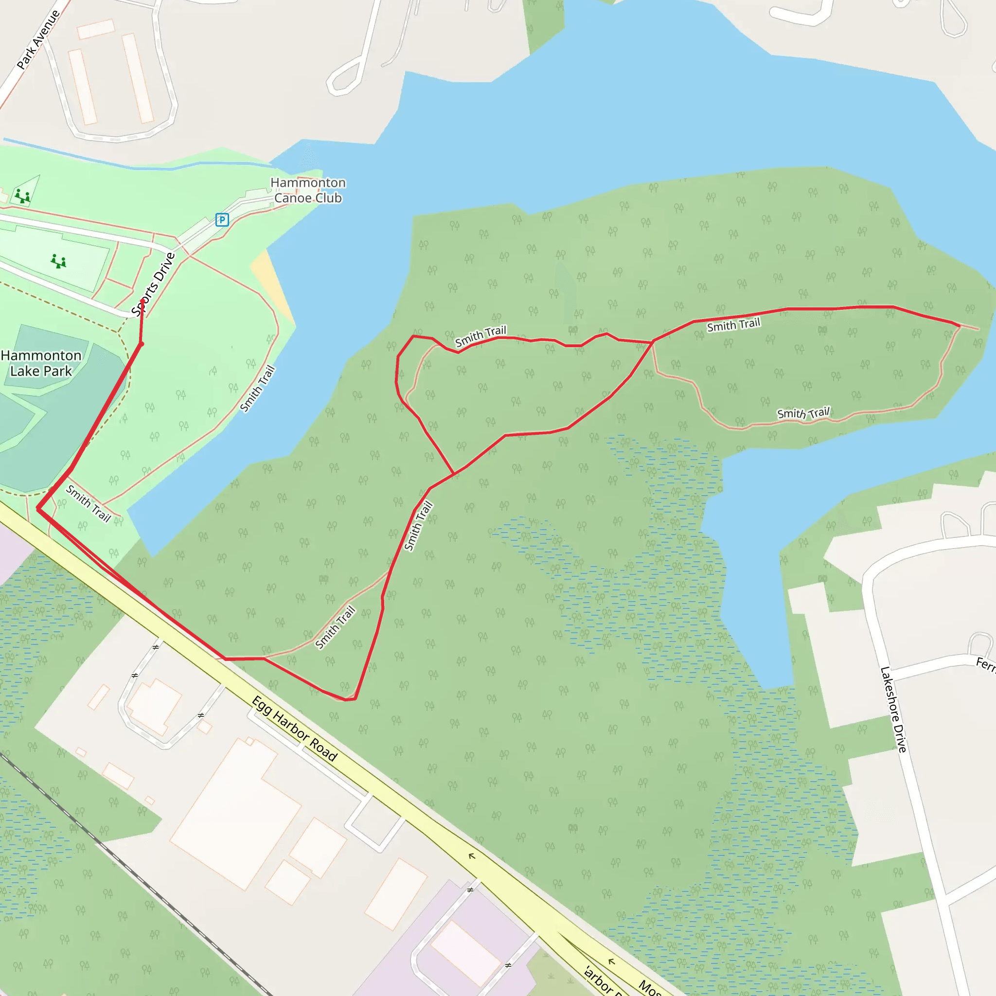 Hammonton Lake from Hammonton Lake Park mobile static map