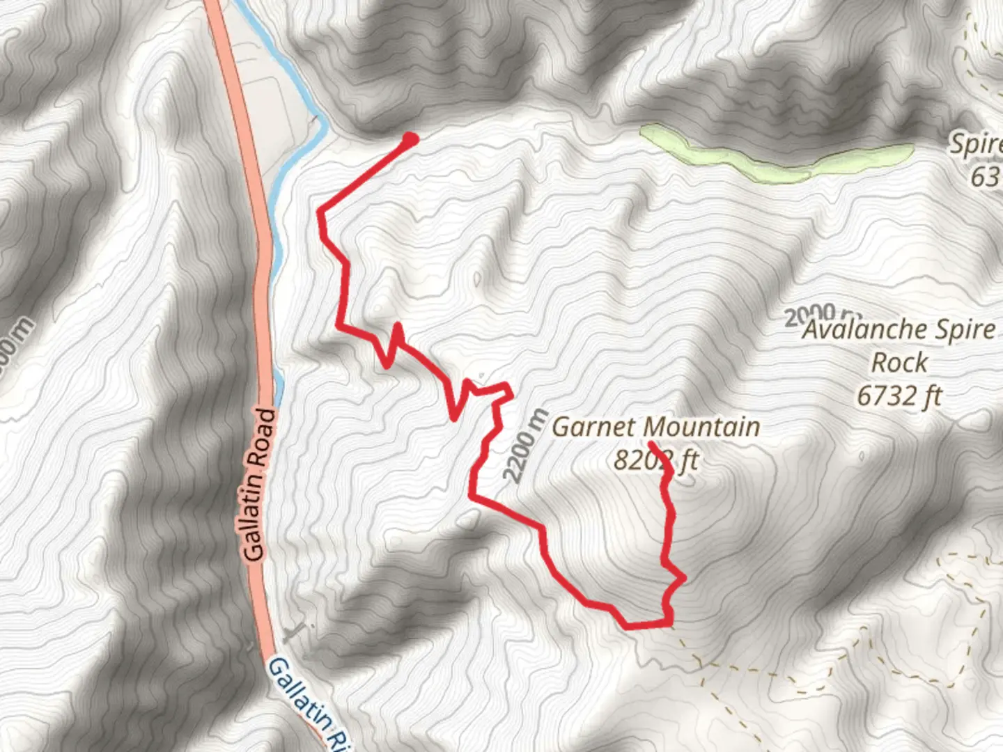 An image depicting the trail Garnet Mountain Trail and its surrounding area.