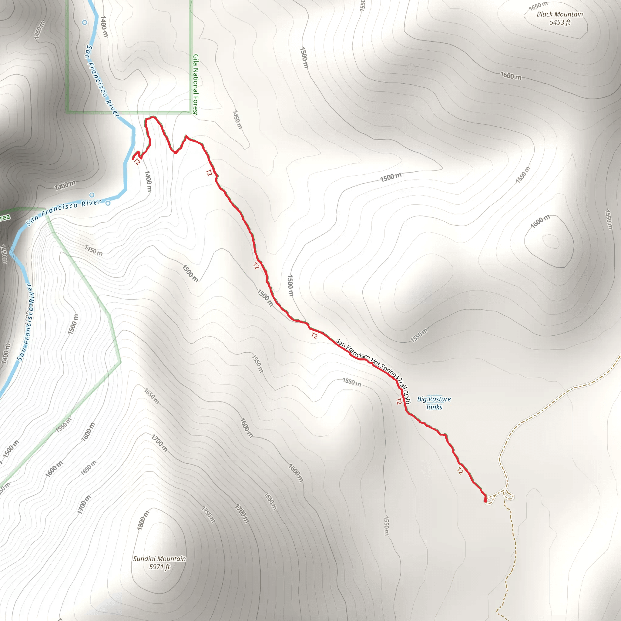 San Francisco Hot Springs Trail mobile static map