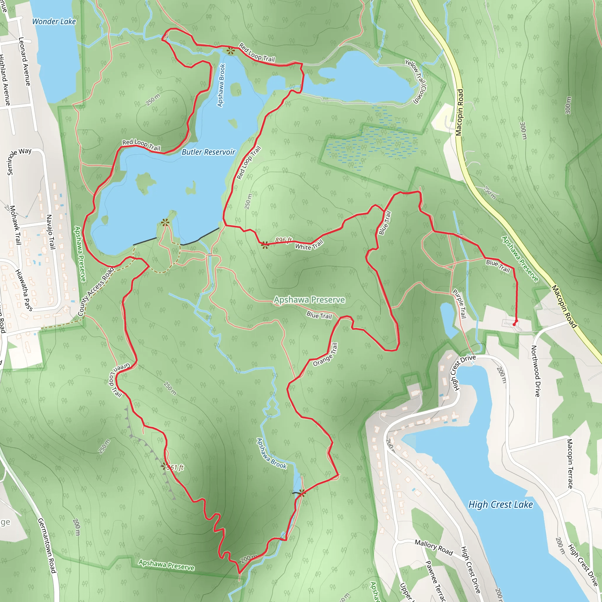 Butler Reservoir and Green Loop Trail mobile static map