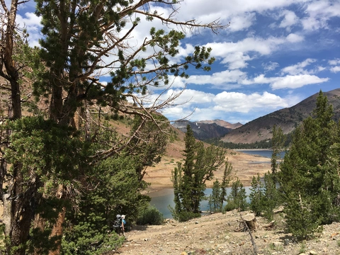 An image depicting the trail Conness Lakes via Saddlebag Lake Trail and its surrounding area.