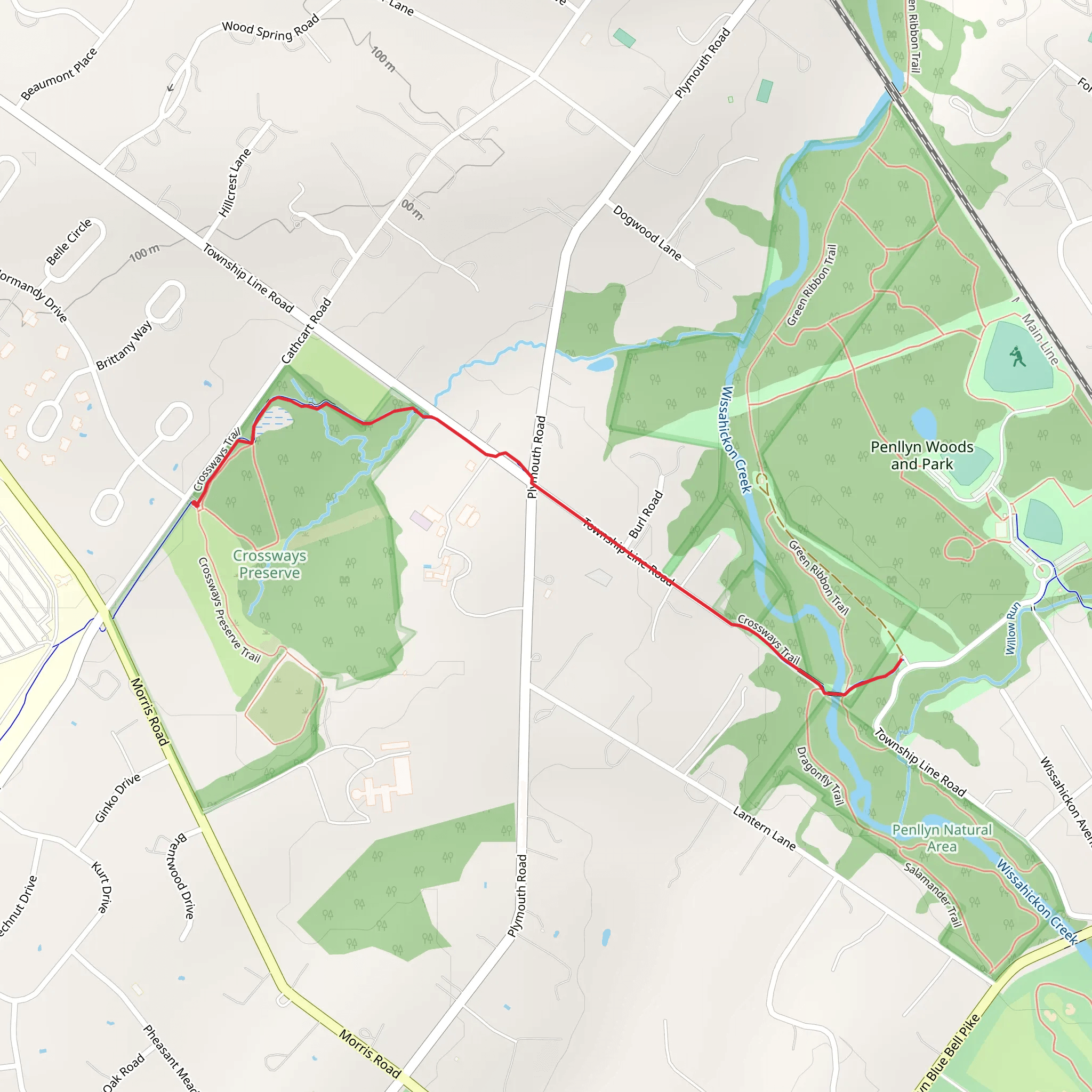 Crossways Trail mobile static map