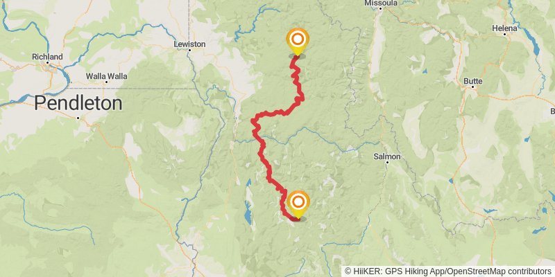 Idaho Centennial Trail alt 2 Map