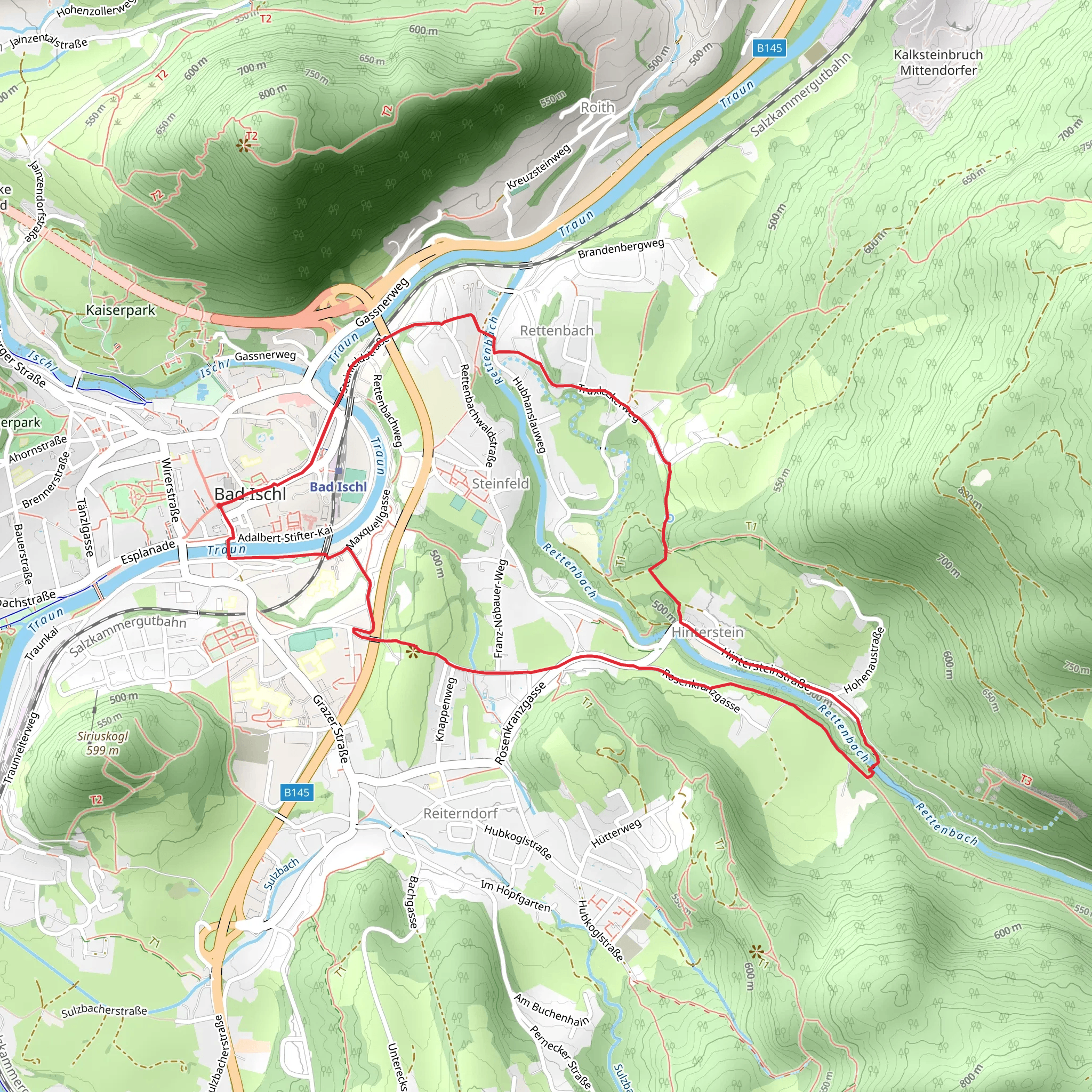 Rettenbachklamm - Karstquelle Hubhanslau Loop mobile static map