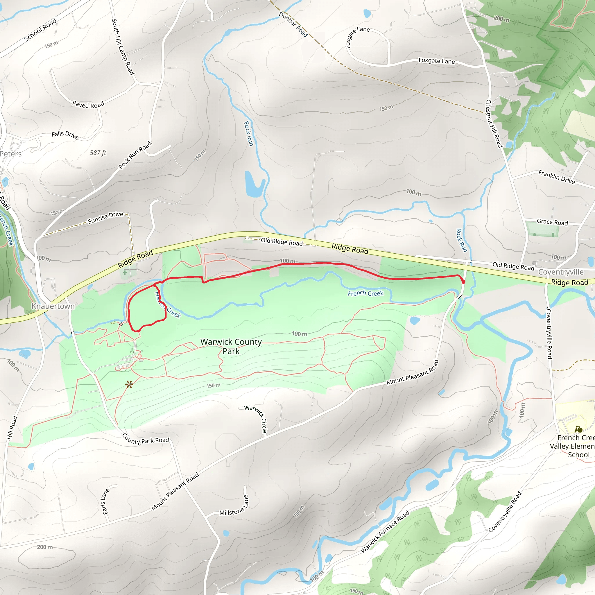 French Creek via North Loop Trail mobile static map