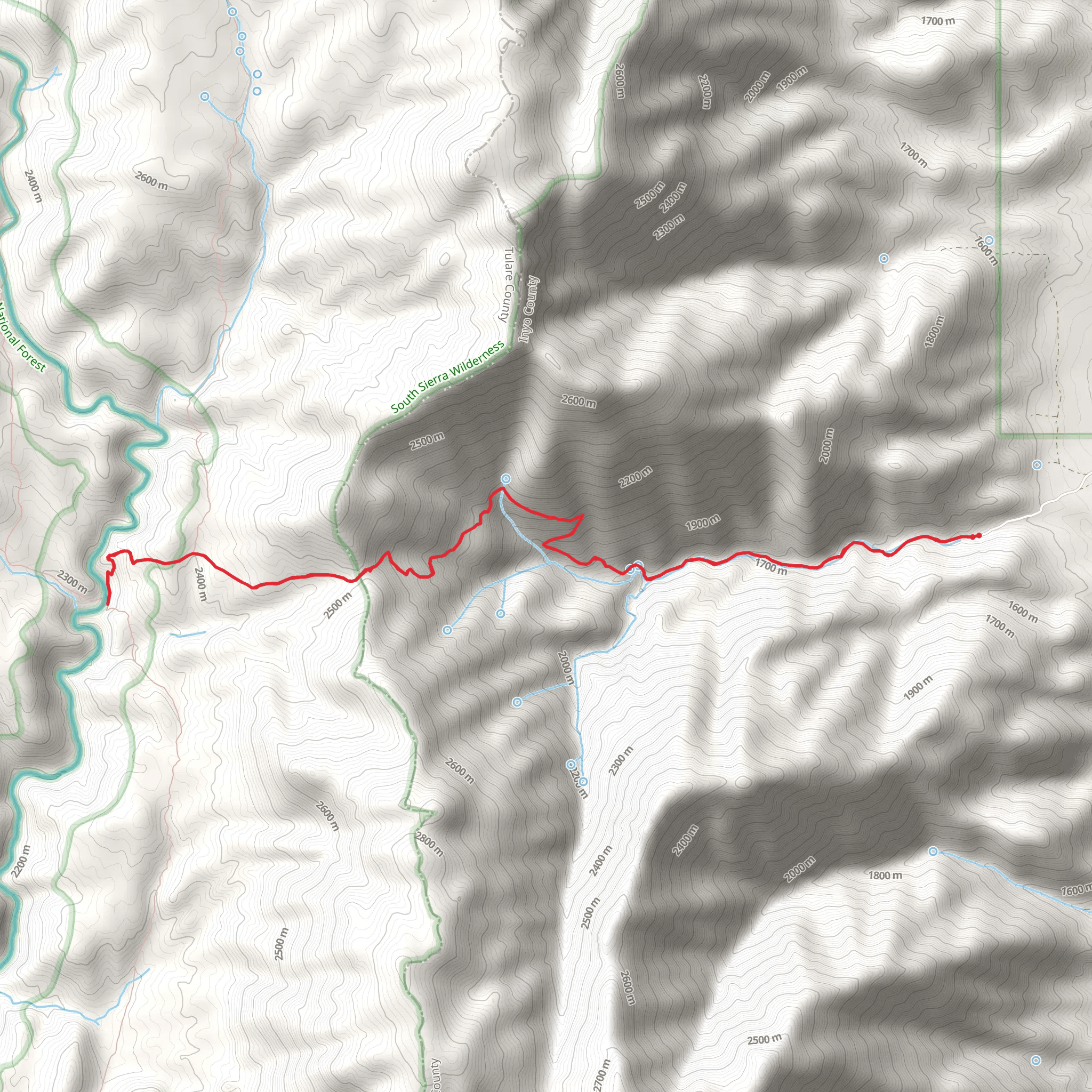 Haiwee Pass Trail mobile static map