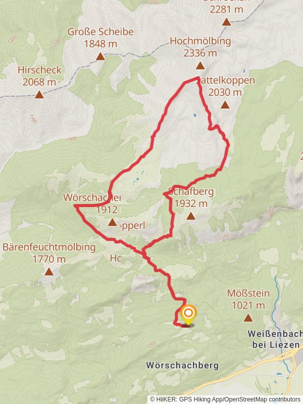 Hochmölbing Peak mobile static map