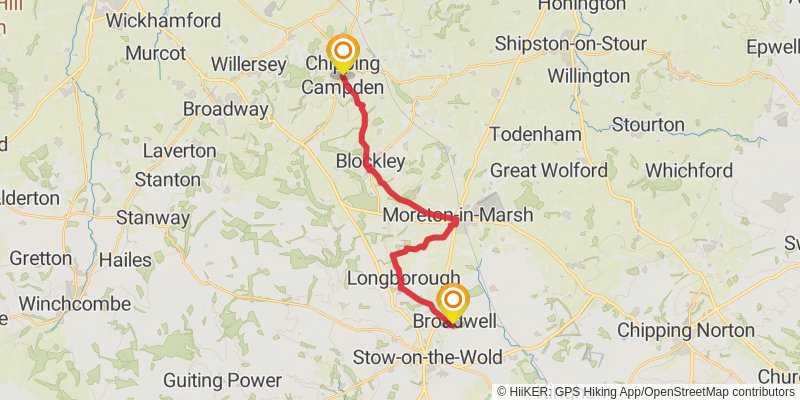 Wye to the Thames - Hereford to Oxford stage 7 Map