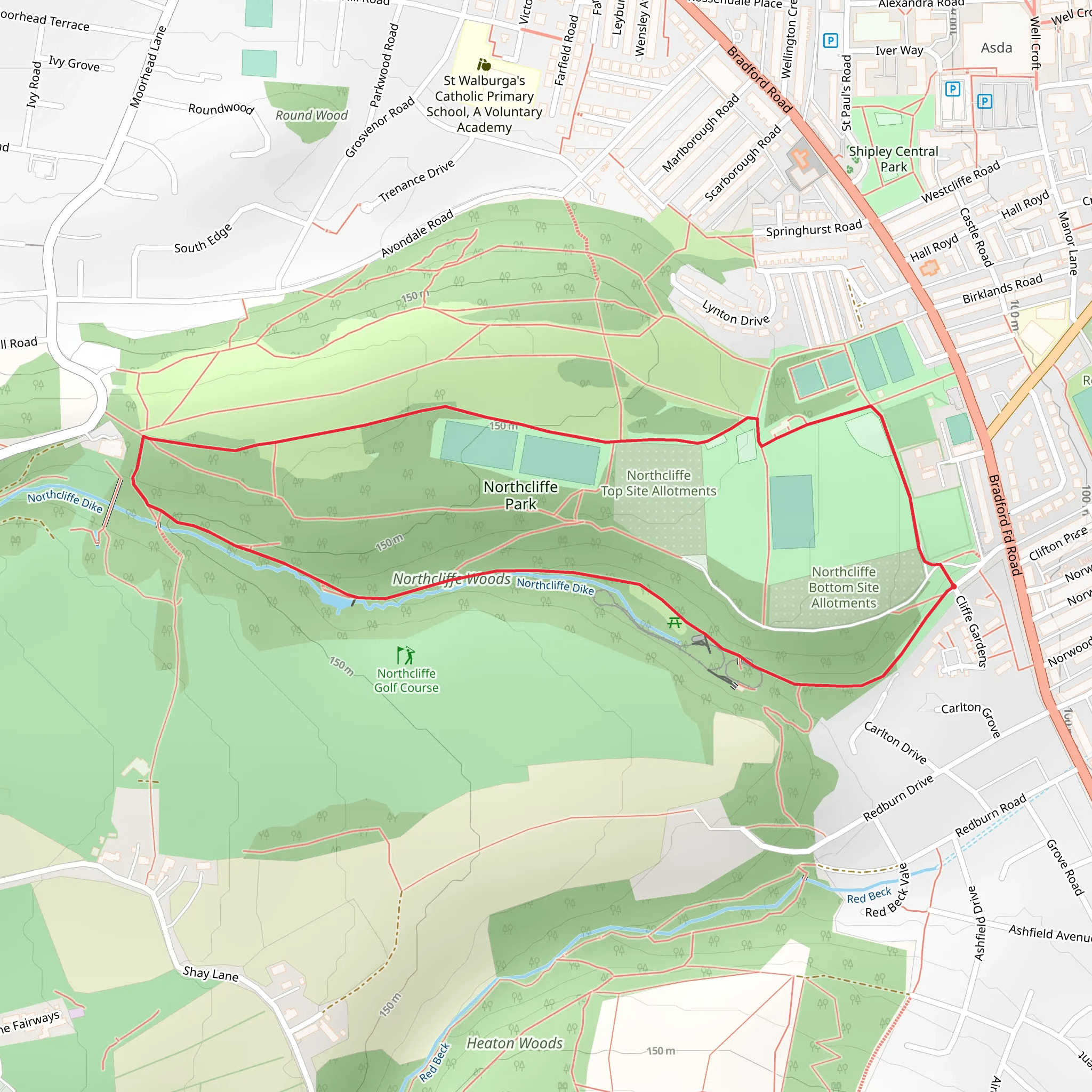 Northcliffe Park Loop mobile static map