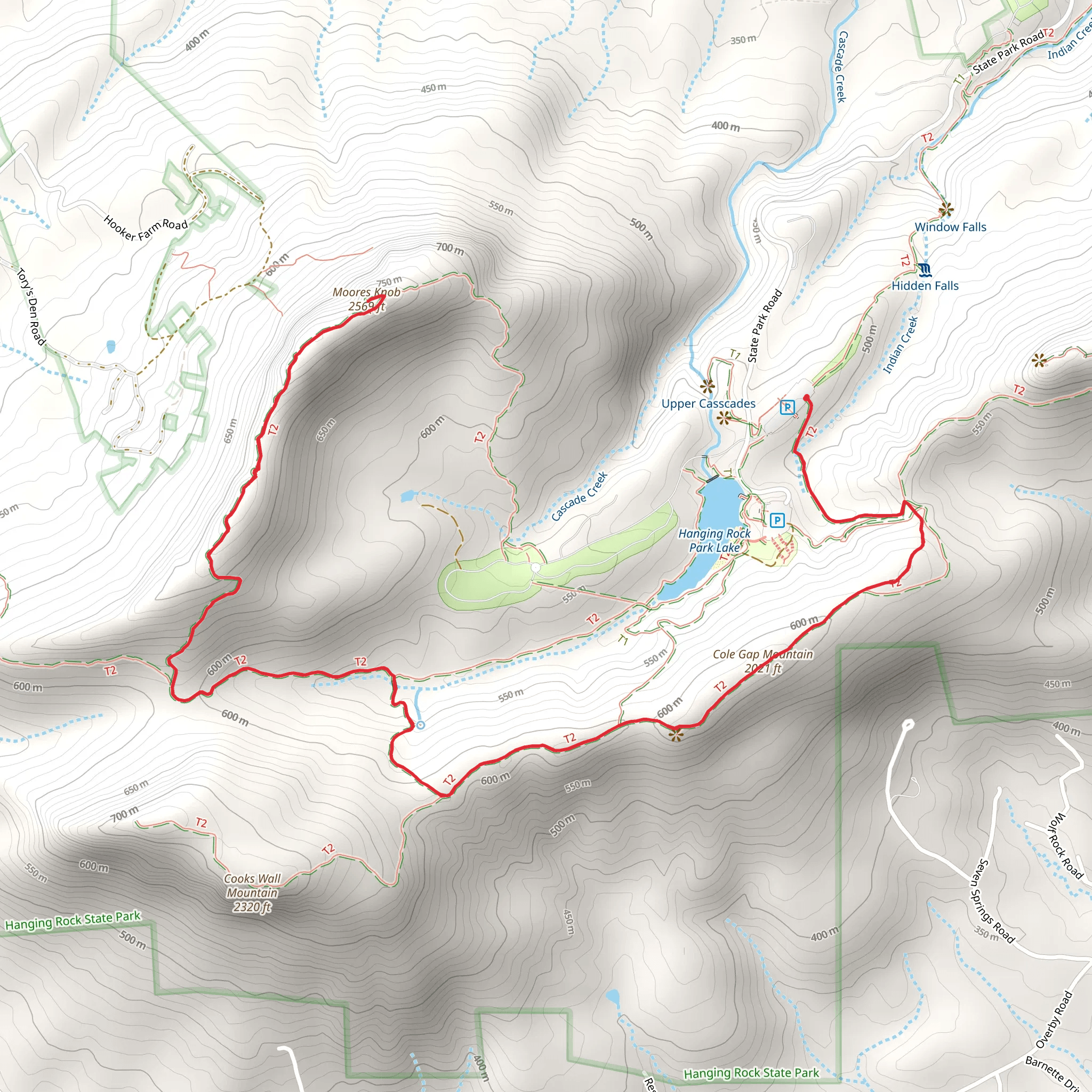 Core Gap Mountain and Moores Knob via Wolf Rock Trail mobile static map