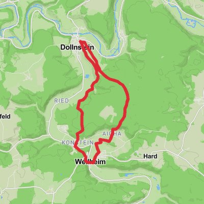 Dollnstein and Wellheim Loop via Dollnsteiner Wald mobile static map