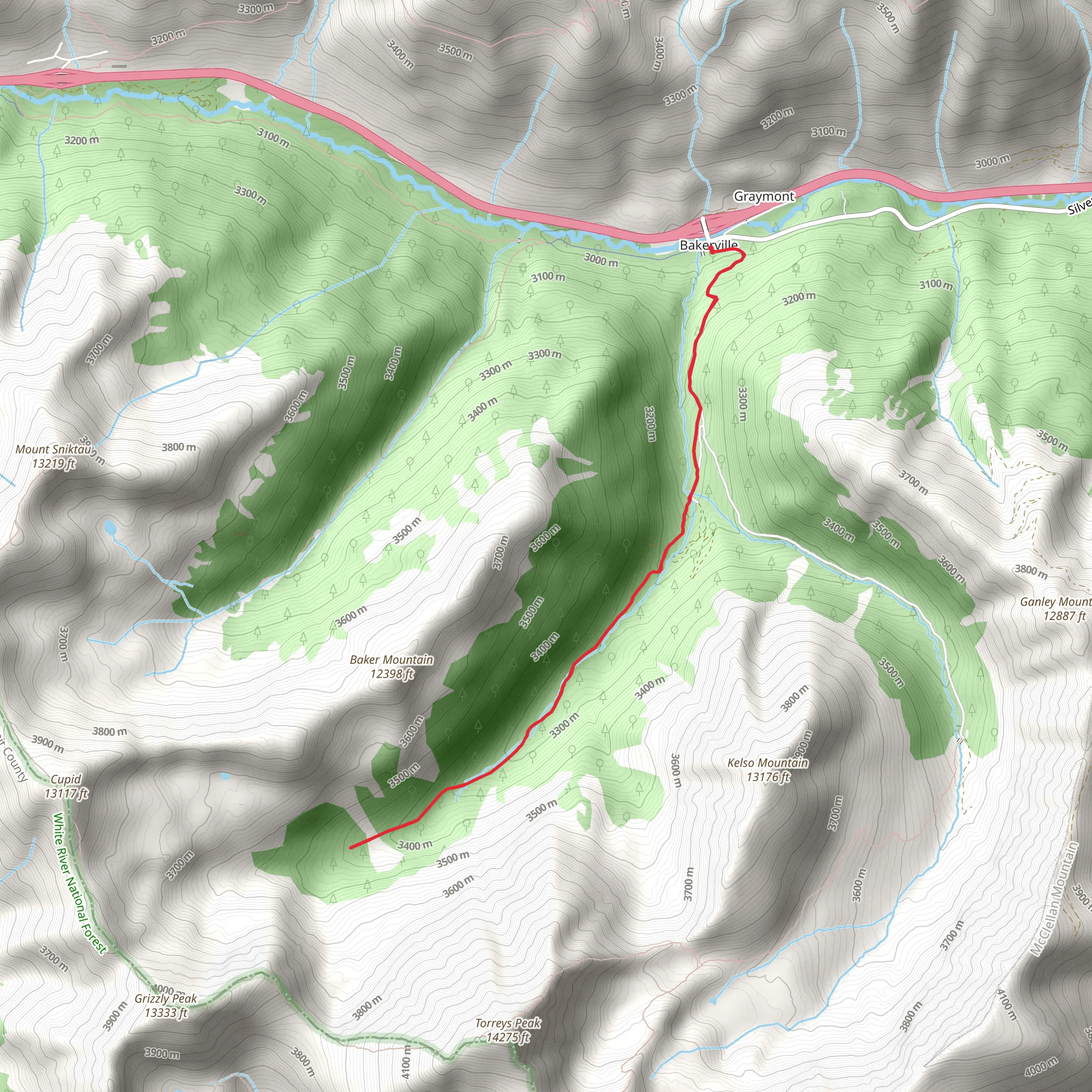 Baker Mountain mobile static map