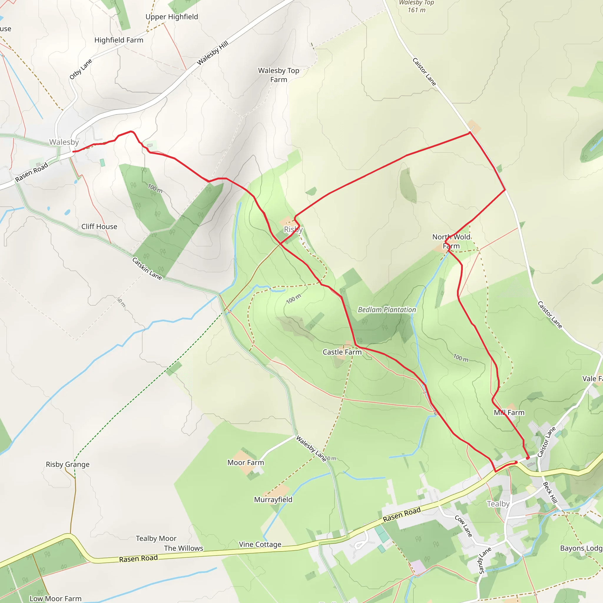 Walesby from Tealby mobile static map