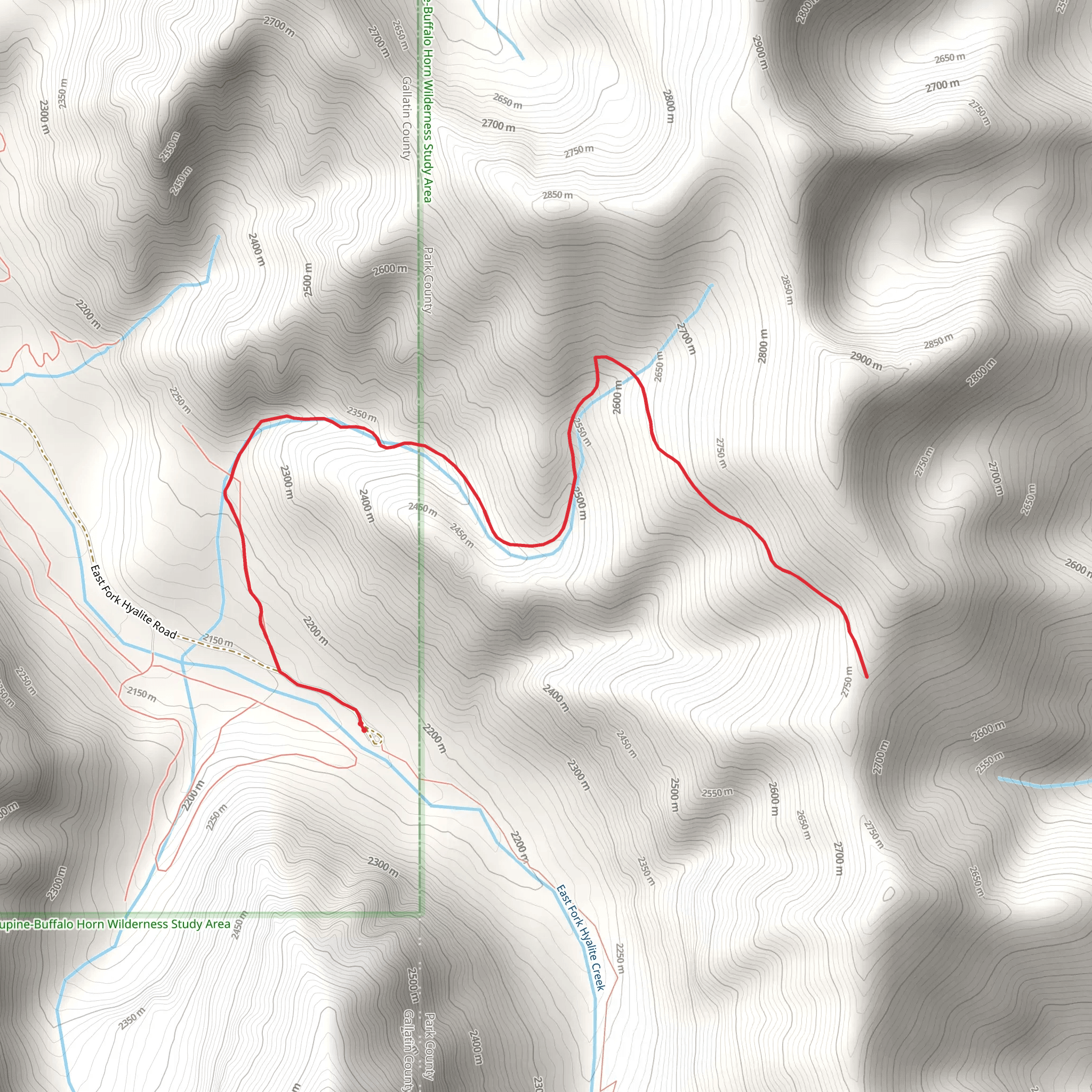East Fork Divide Trail mobile static map