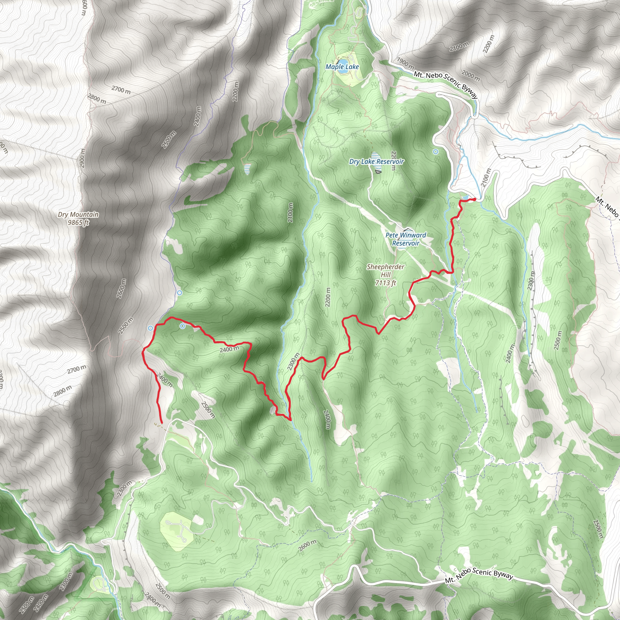 Sheepherder Hill Trail mobile static map