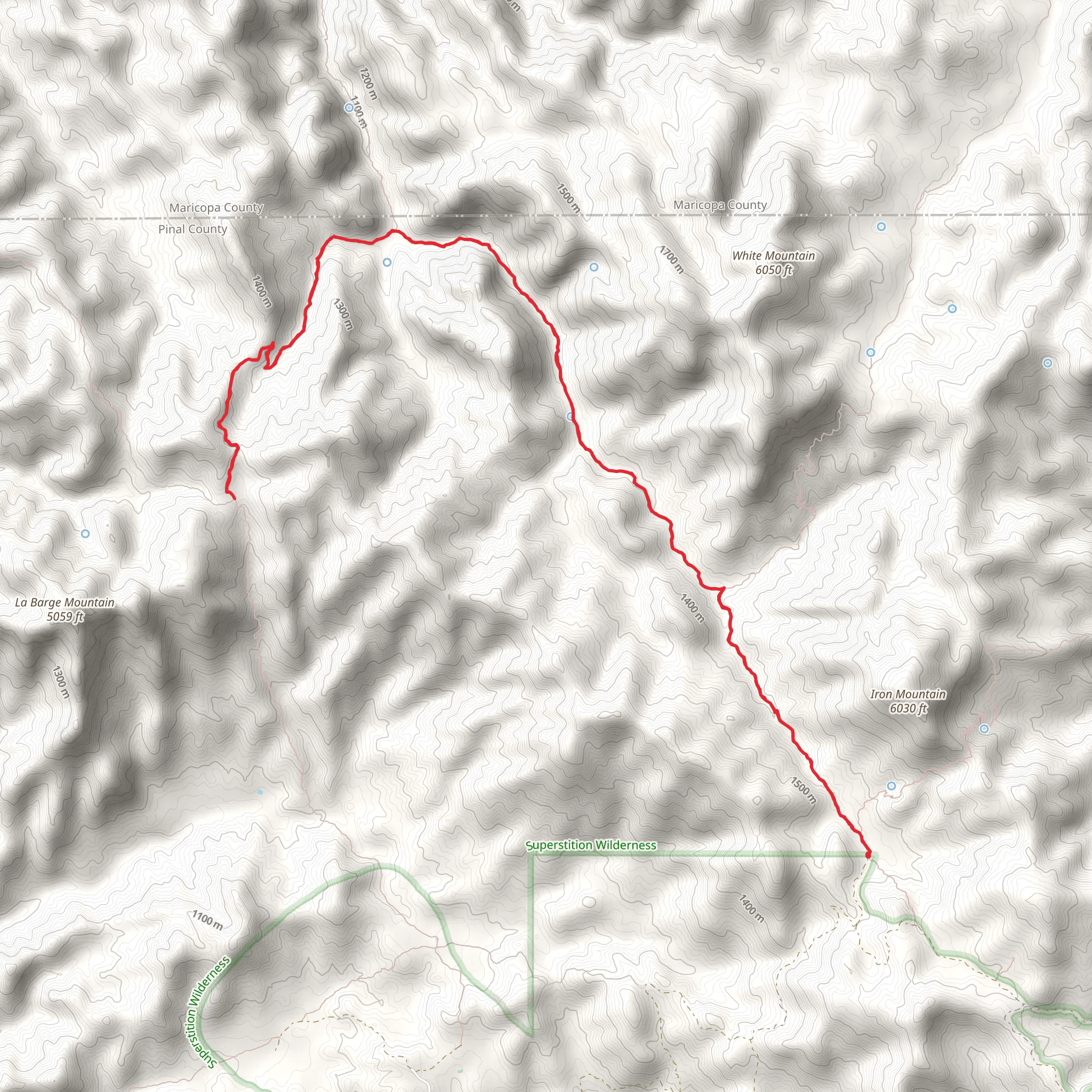 Rogers Canyon via Reavis Ranch Trail mobile static map
