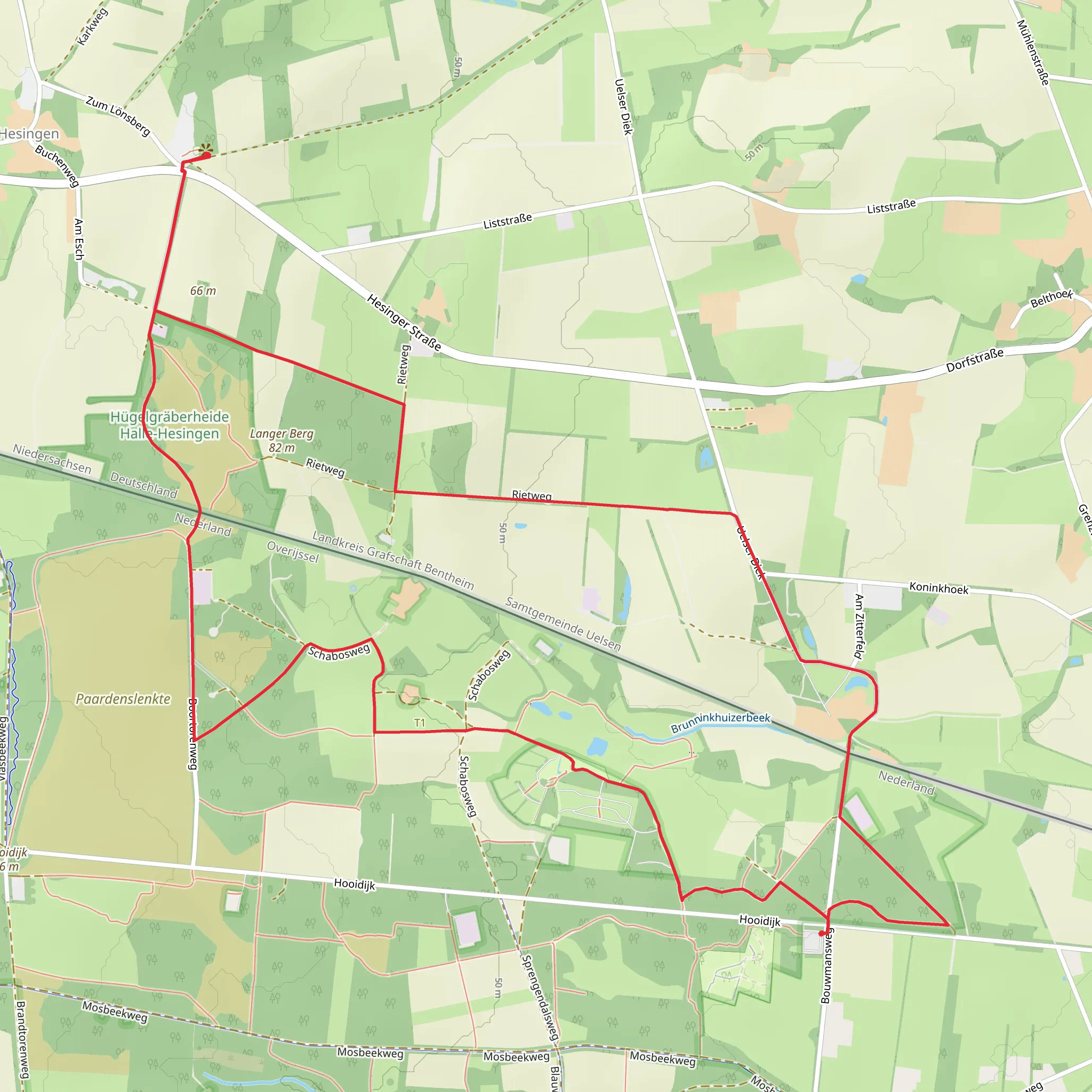 Koninkhoek and Hezingerveld Loop mobile static map
