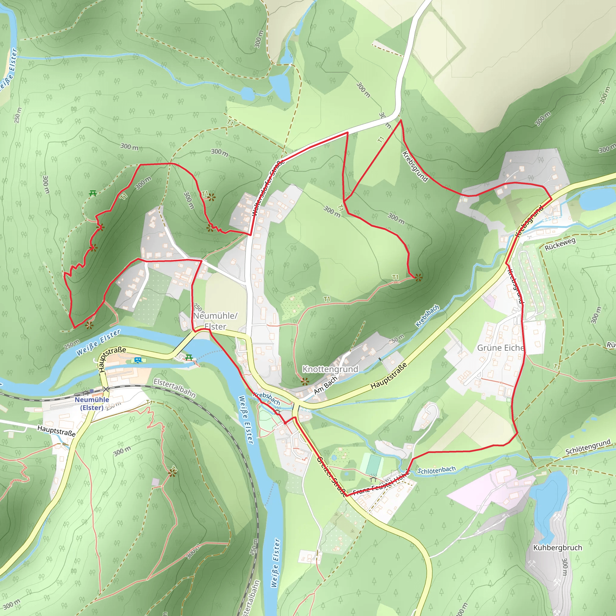 Krebsmühle Loop from Grüne Eiche mobile static map