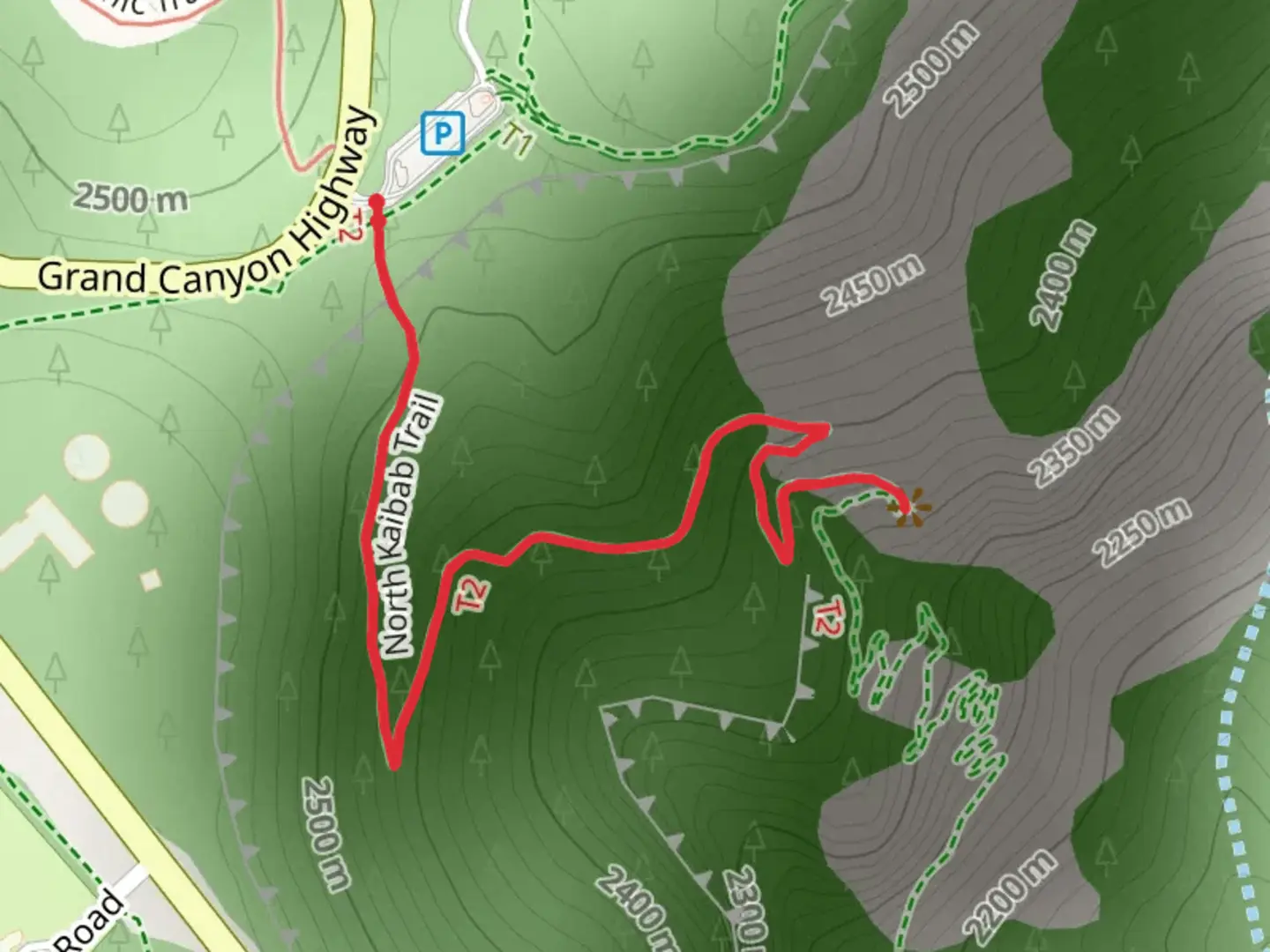 An image depicting the trail Arizona Trail - Short from Grand Canyon Highway and its surrounding area.
