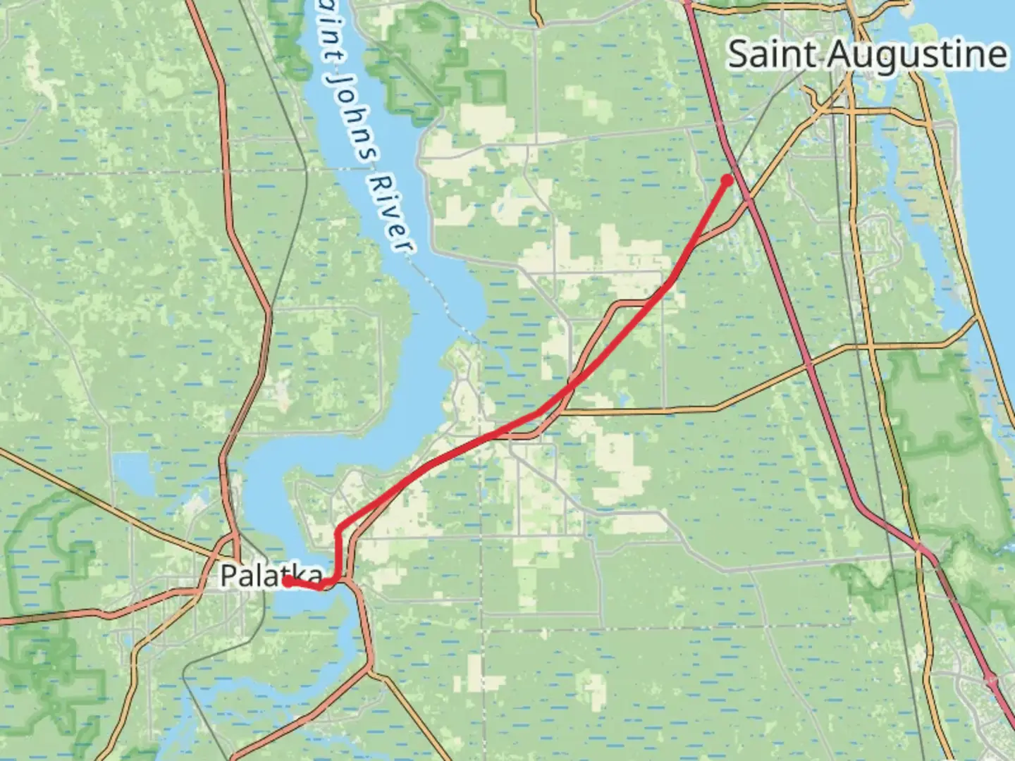 An image depicting the trail Palatka-to-Saint-Augustine State Trail - Memorial Bridge and its surrounding area.