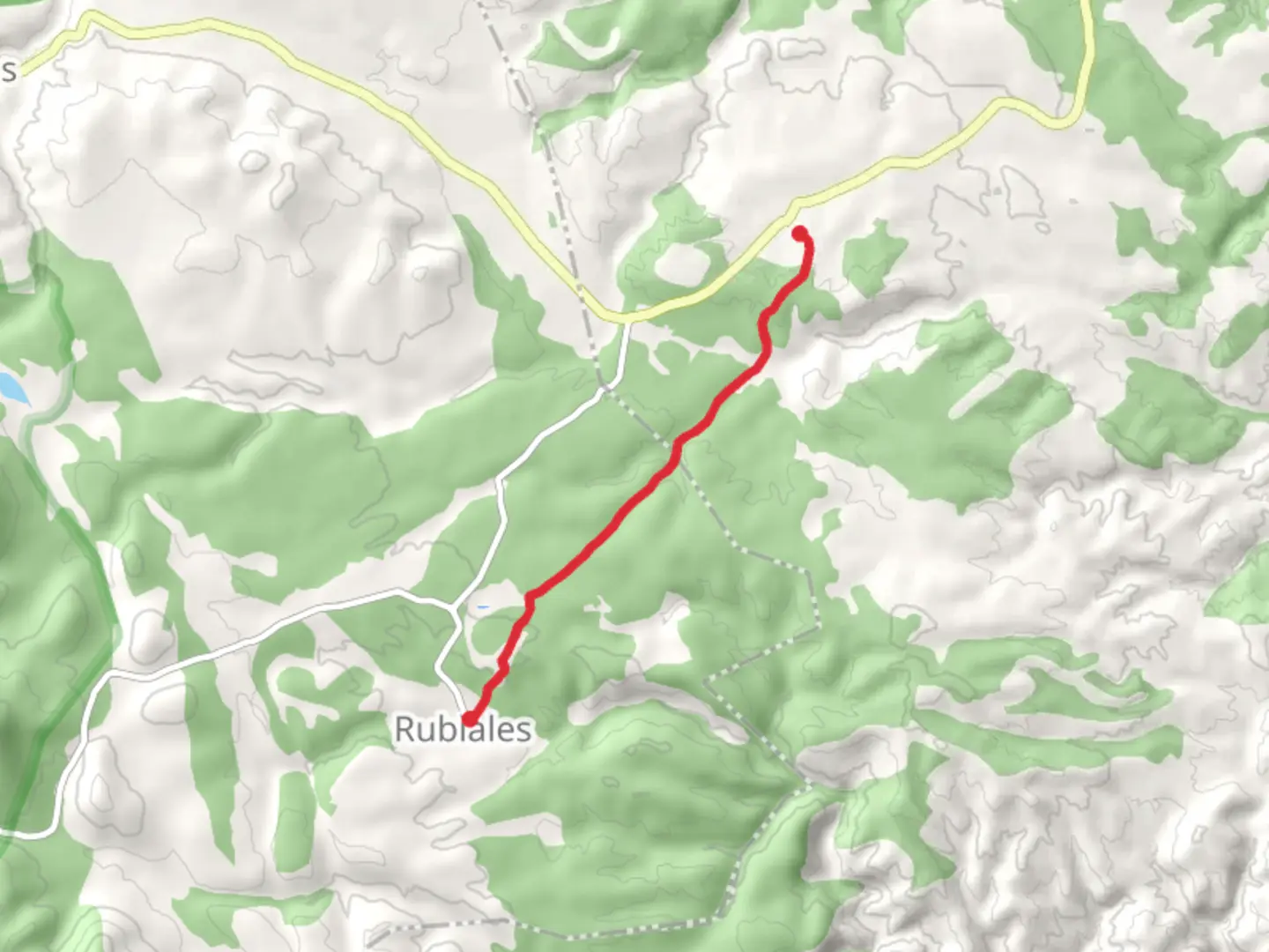 An image depicting the trail Rubiales - El Campillo PR TE 6 and its surrounding area.