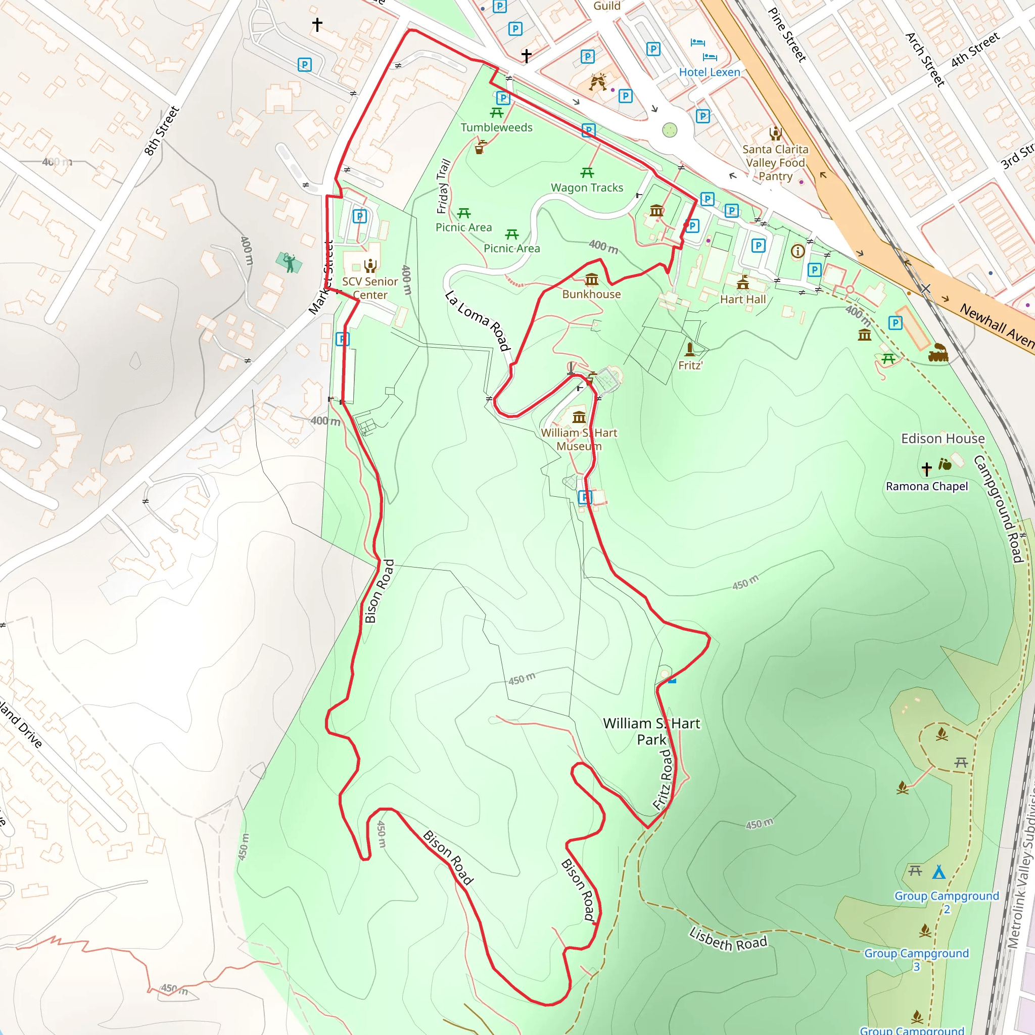 William S Hart Park Loop mobile static map