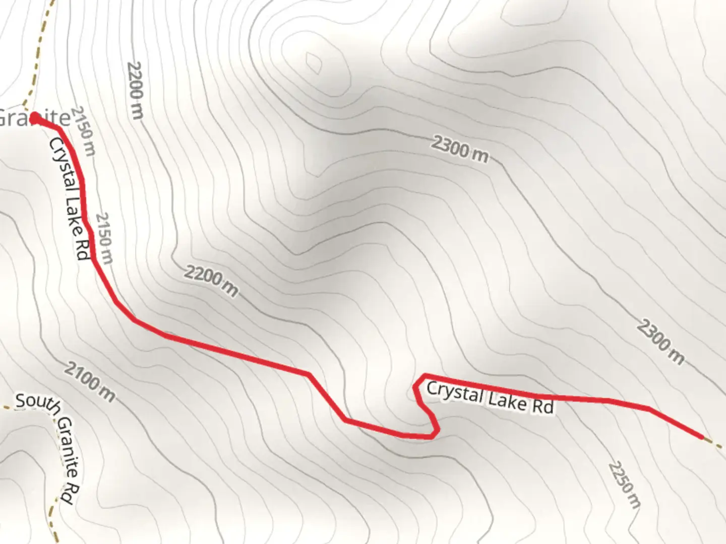 An image depicting the trail Granite Walk Out and Back and its surrounding area.