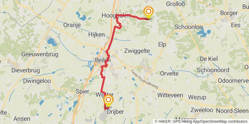 Westerborkpad stage 15 Map