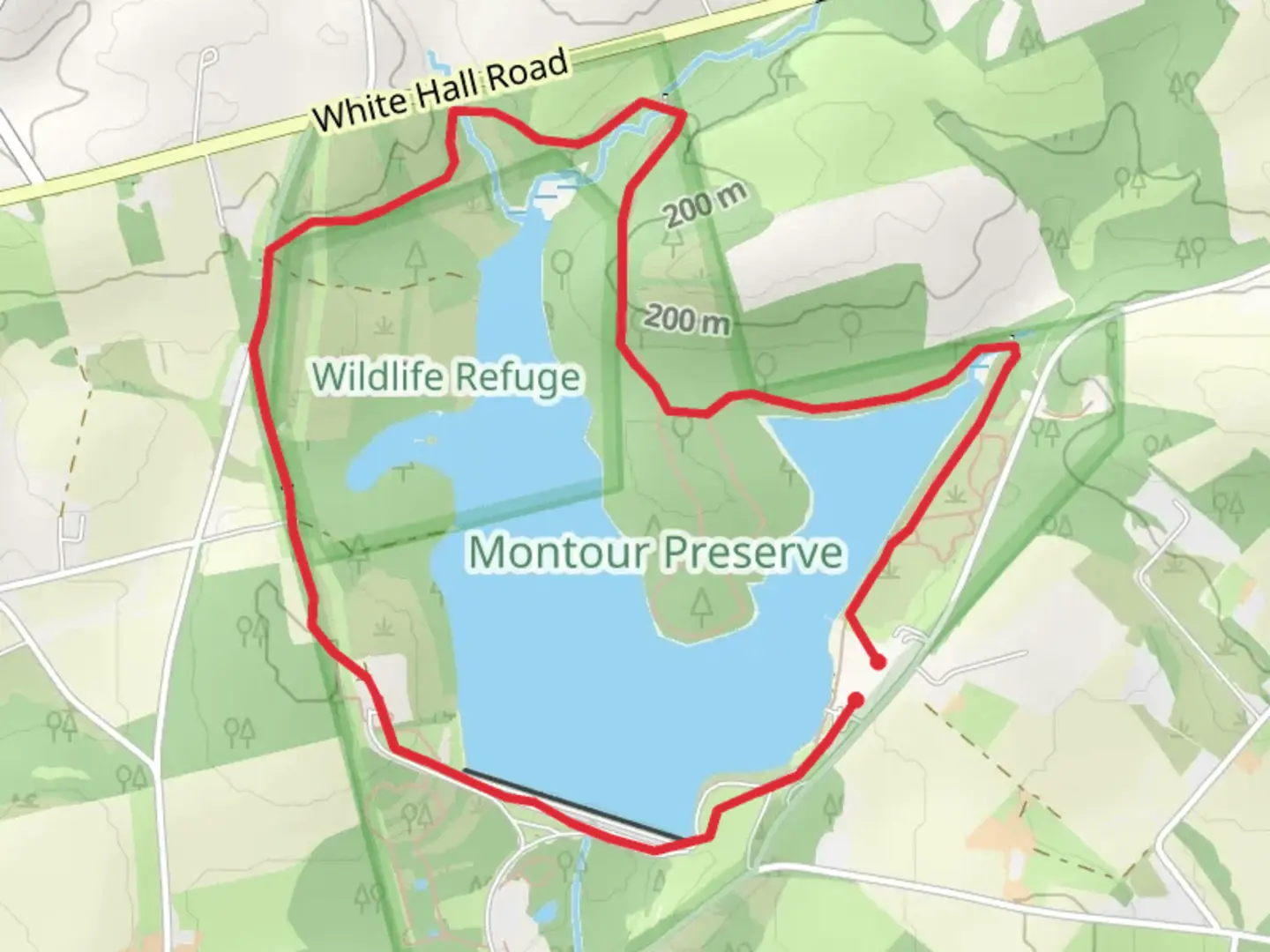 An image depicting the trail Heron, Goose Cove and Lake Chillisquauqe Loop Trailua and its surrounding area.