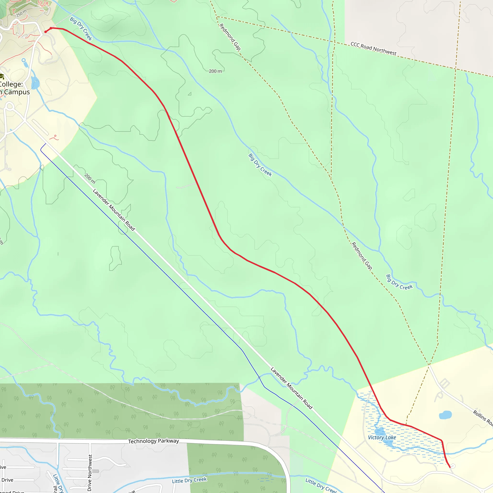 Walk along Big Dry Creek mobile static map