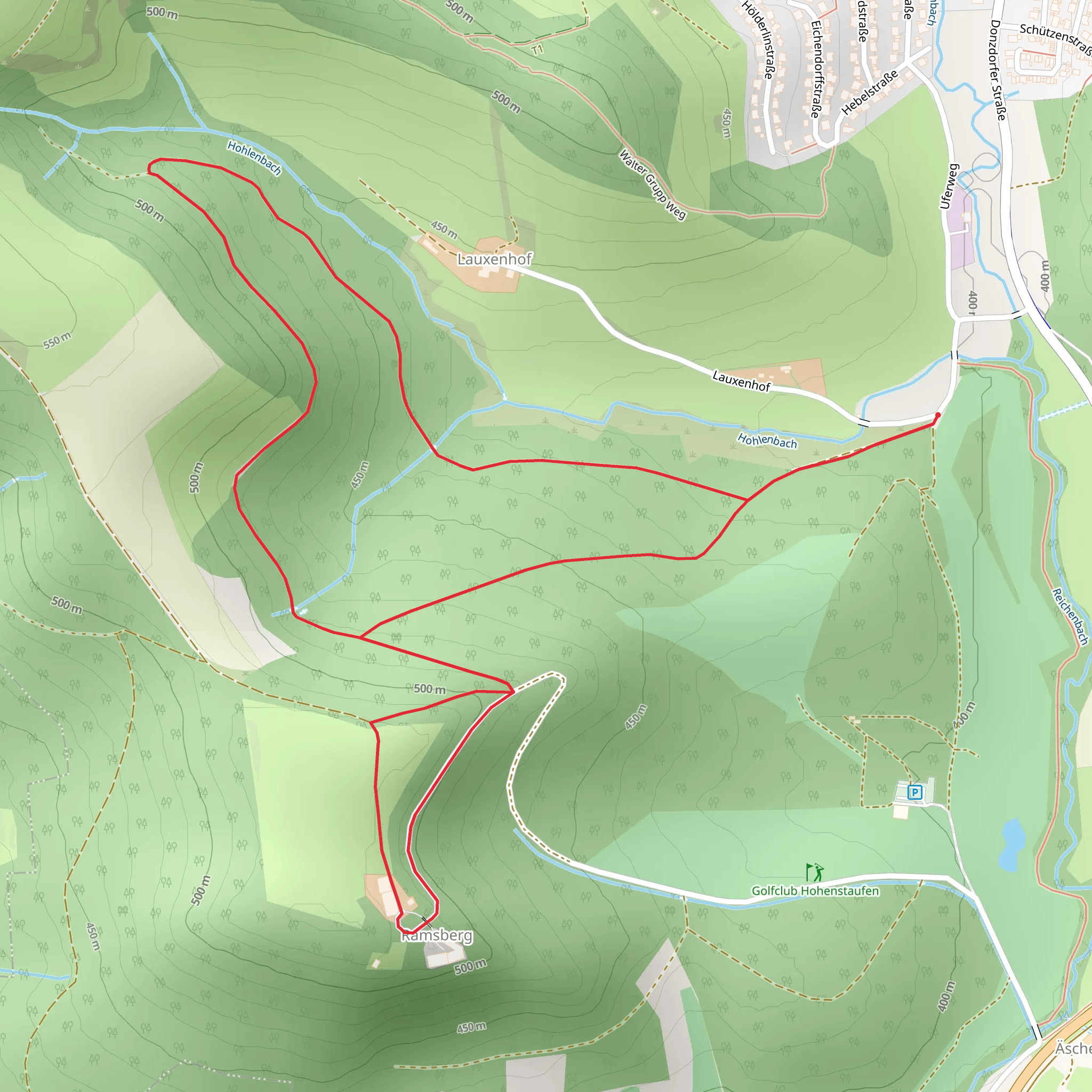Lauxenhof and Ruine Ramsberg Loop mobile static map
