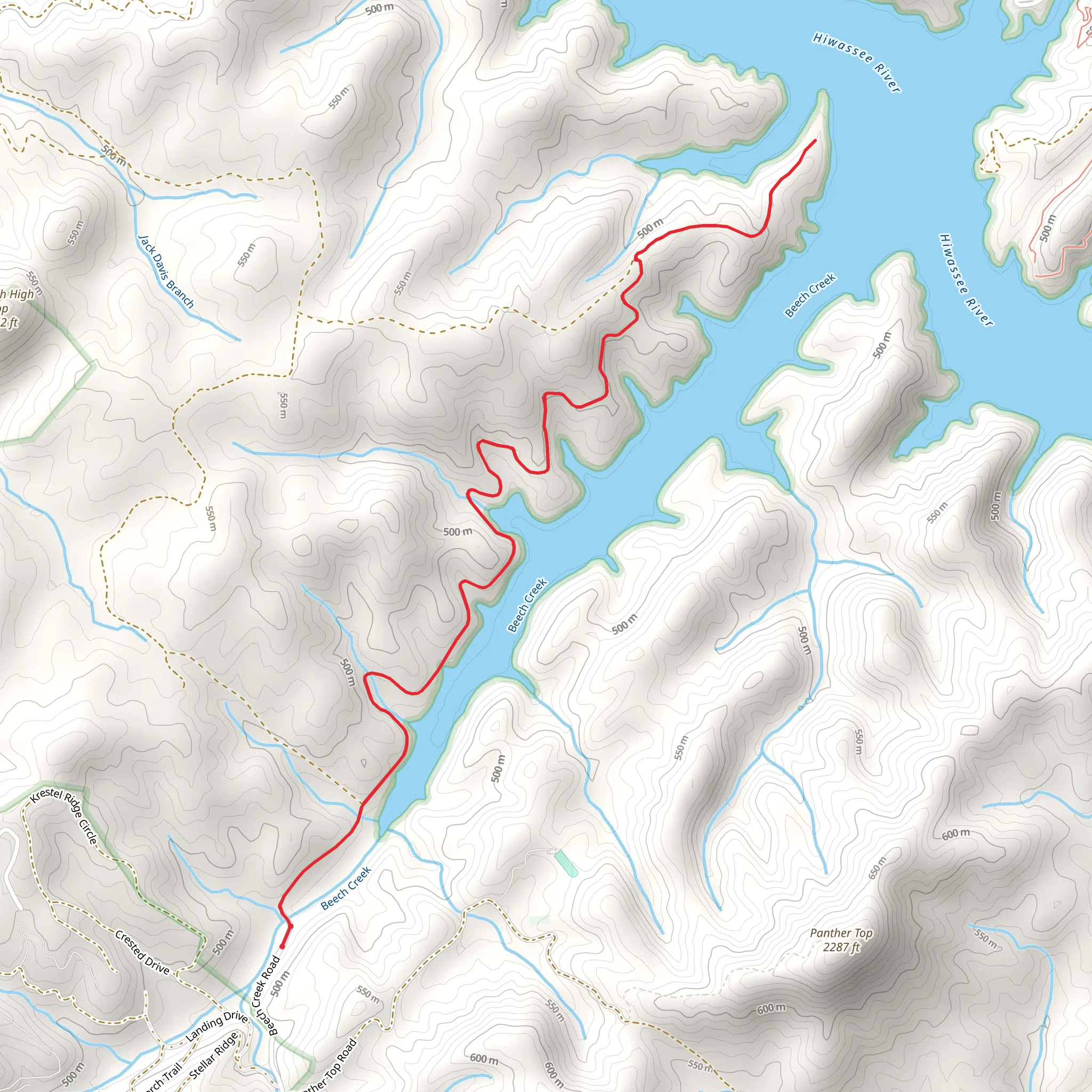 Walk beside Beech Creek from Beech Creek Road mobile static map
