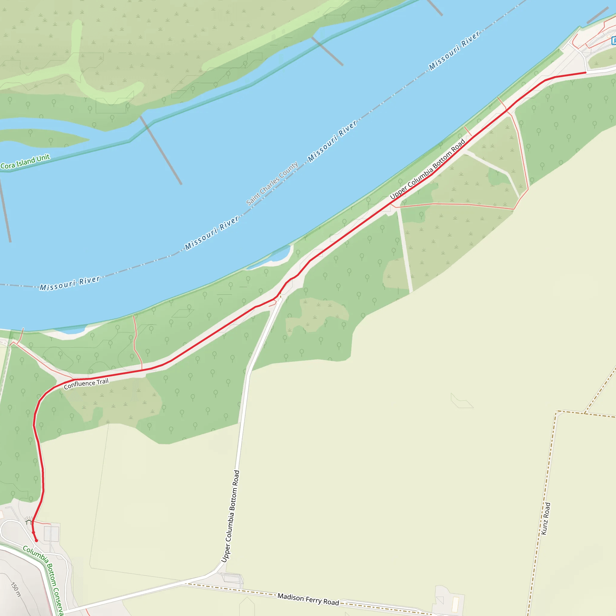 Missouri River Out and Back mobile static map