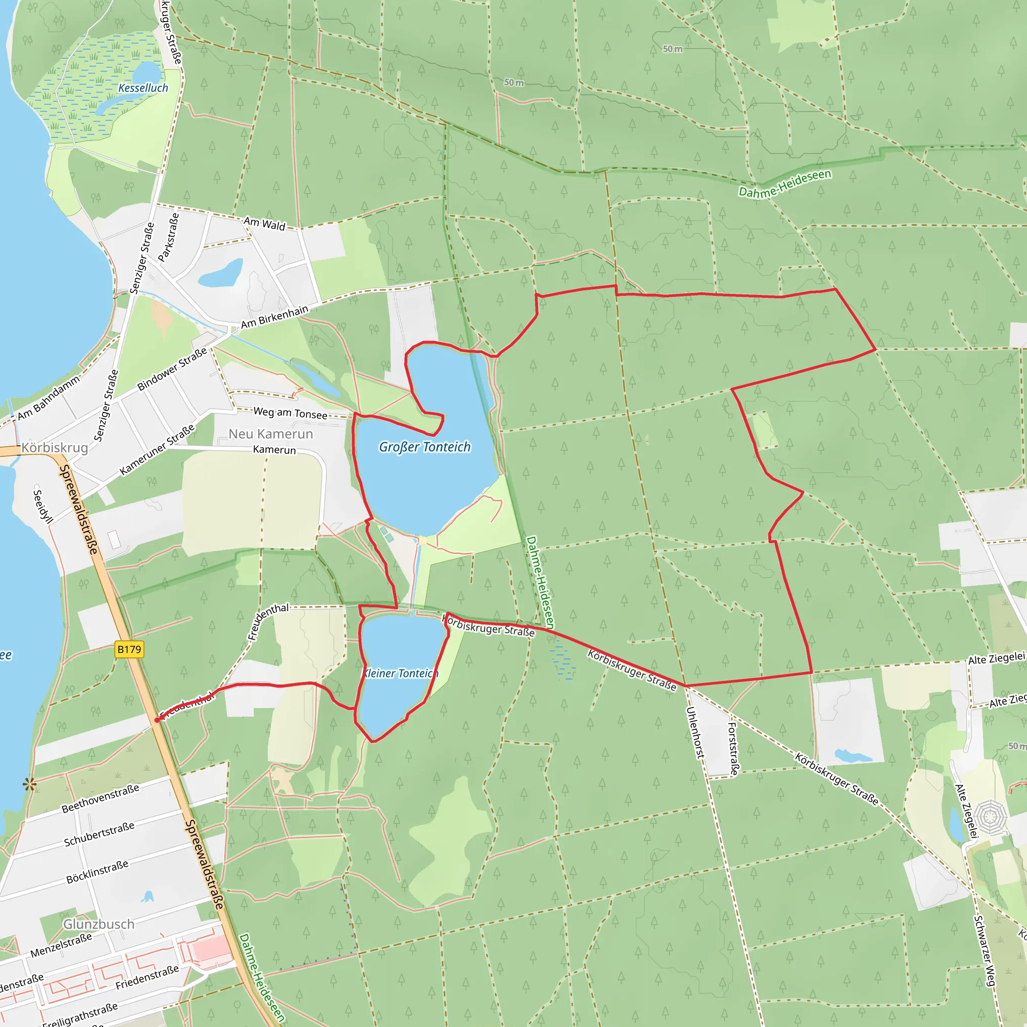 Kleiner Tonteich and Großer Tonteich Loop mobile static map