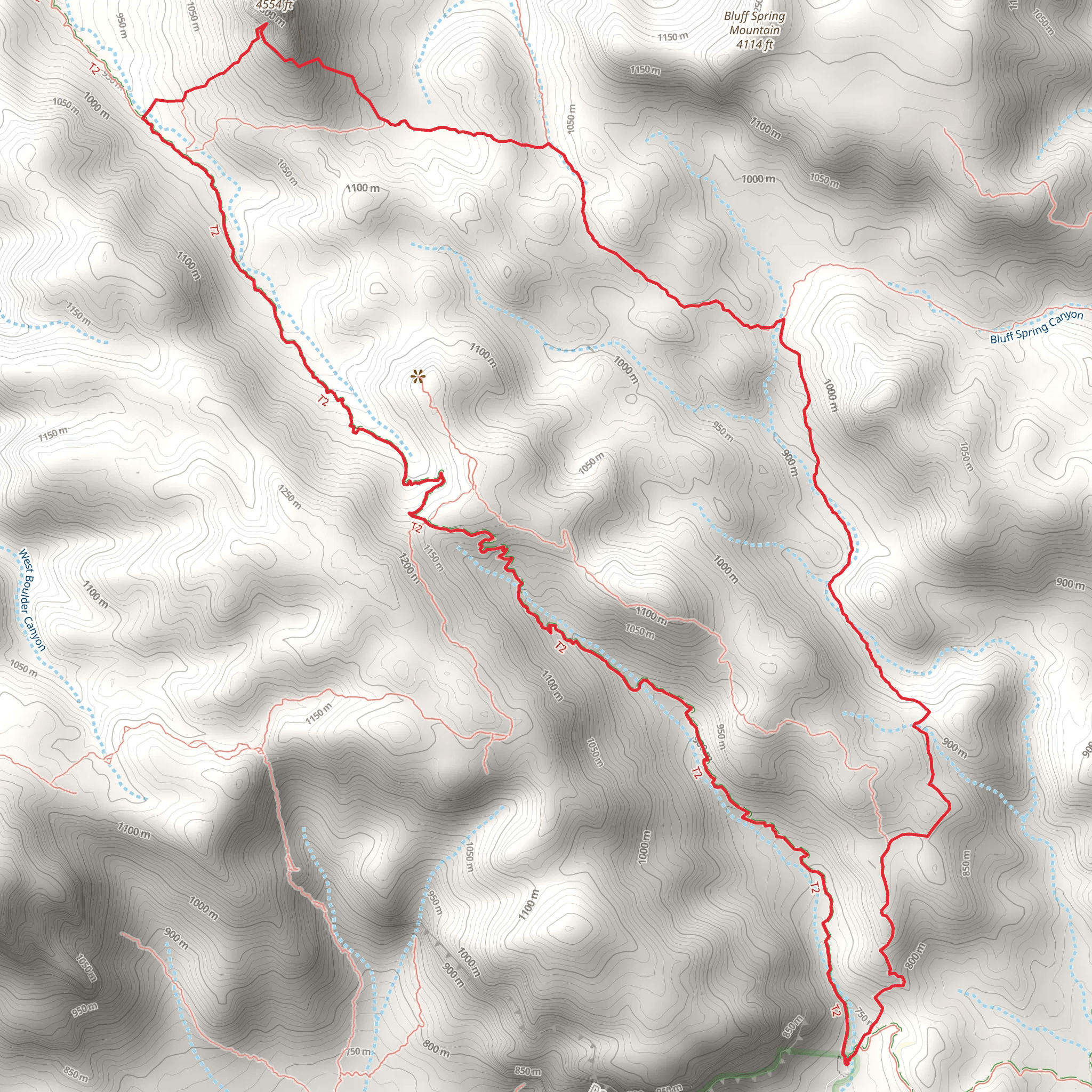 Bluff Spring Trail and Weaver's Needle access Loop mobile static map