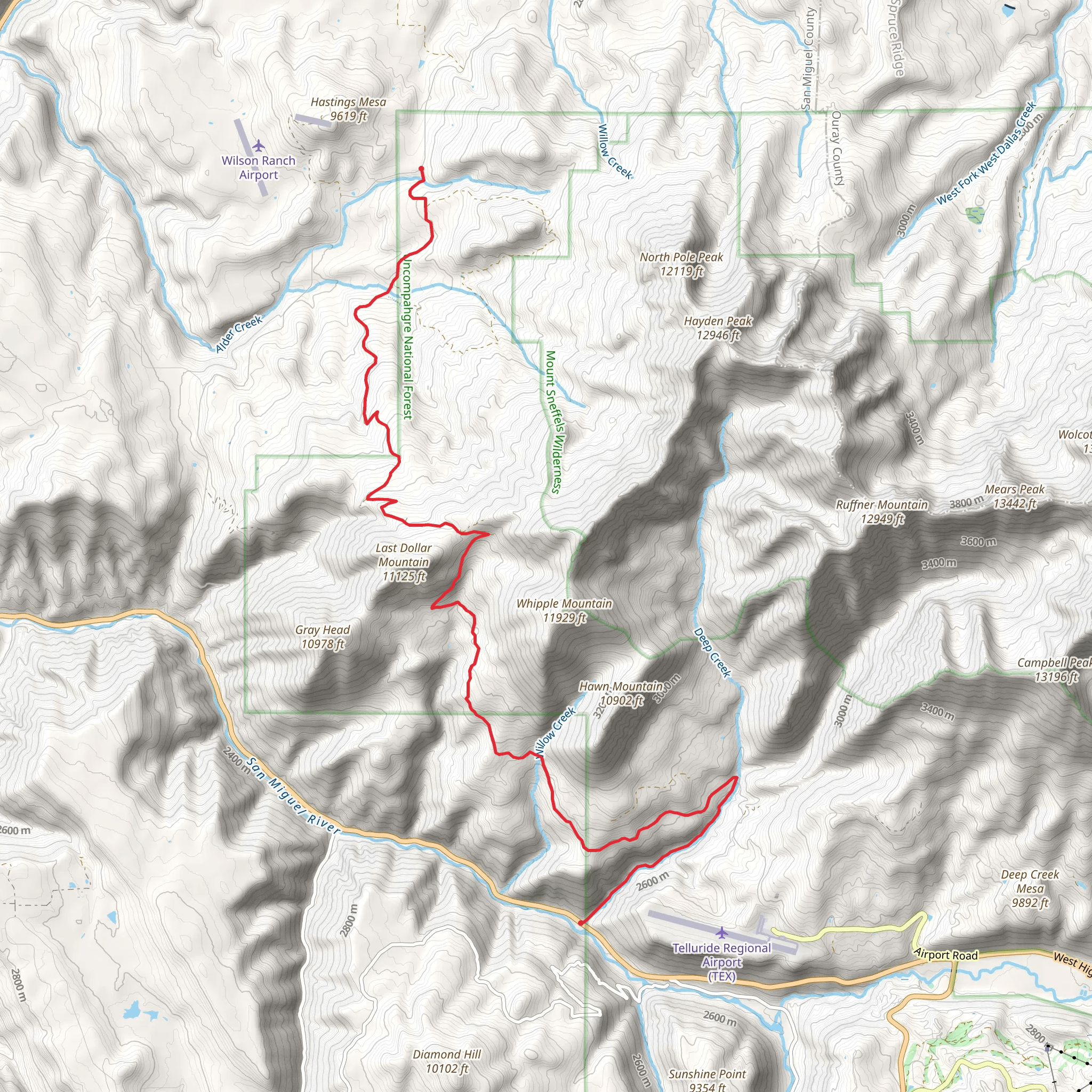Last Dollar Road Trail mobile static map