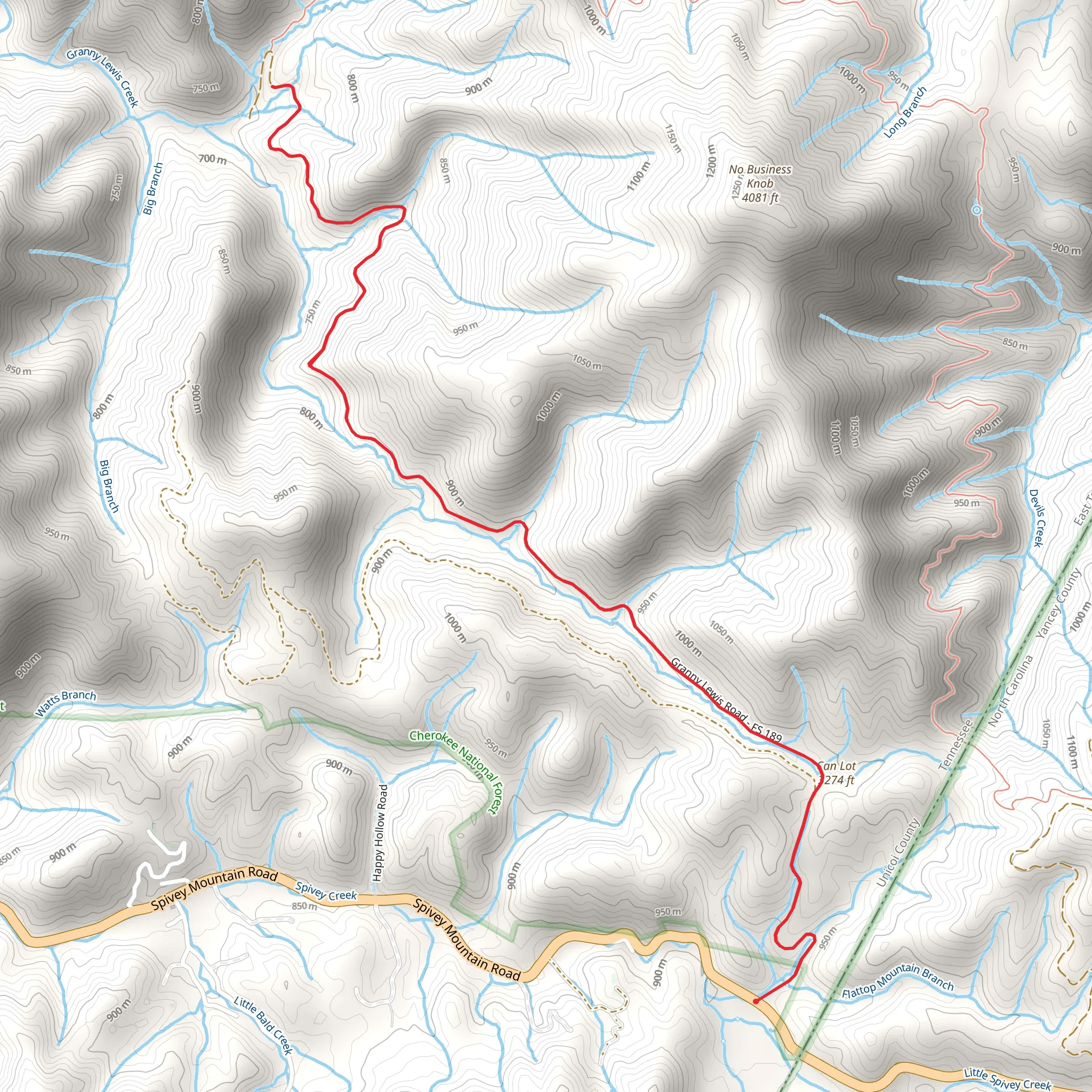 Granny Lewis Road mobile static map