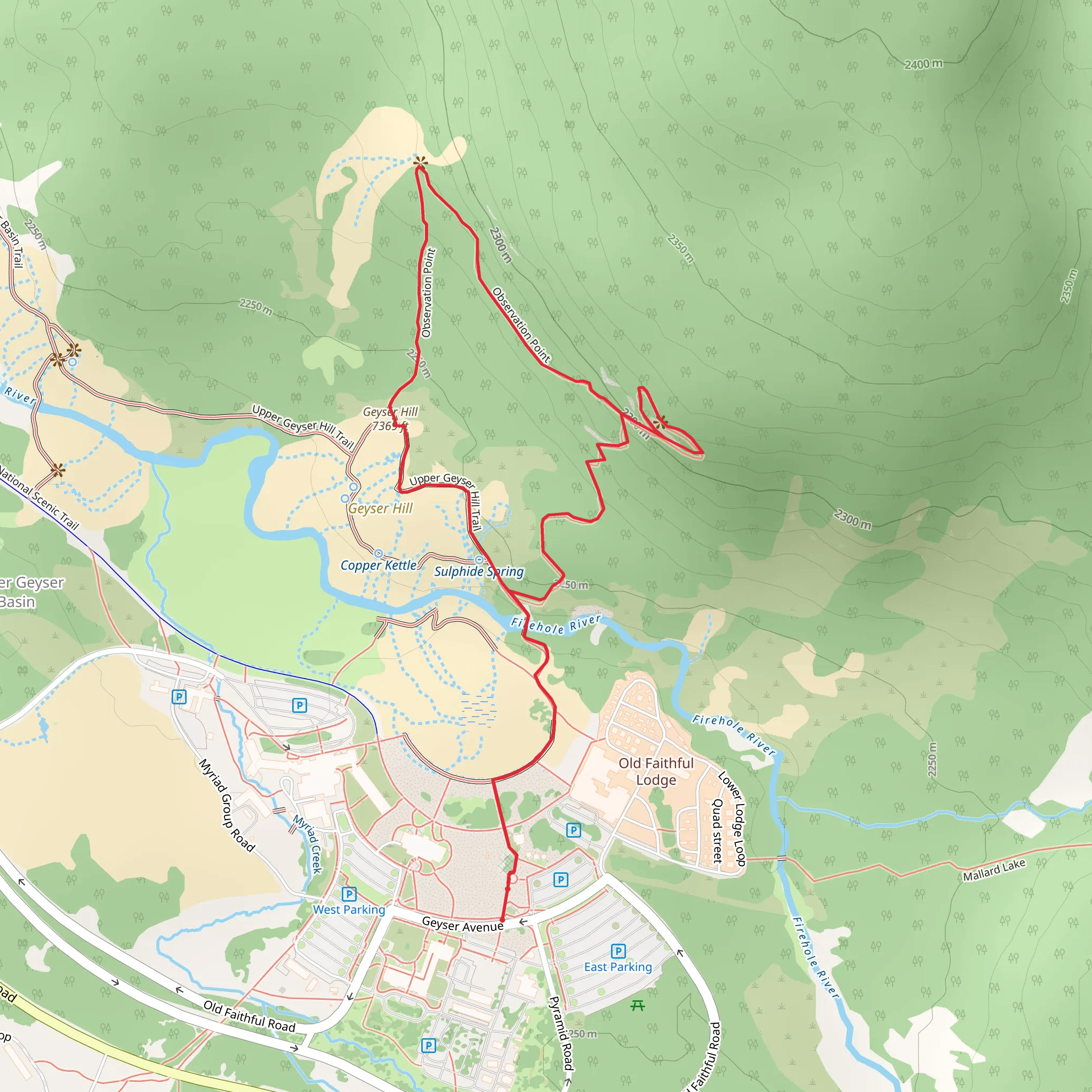 Observation Point Trail mobile static map